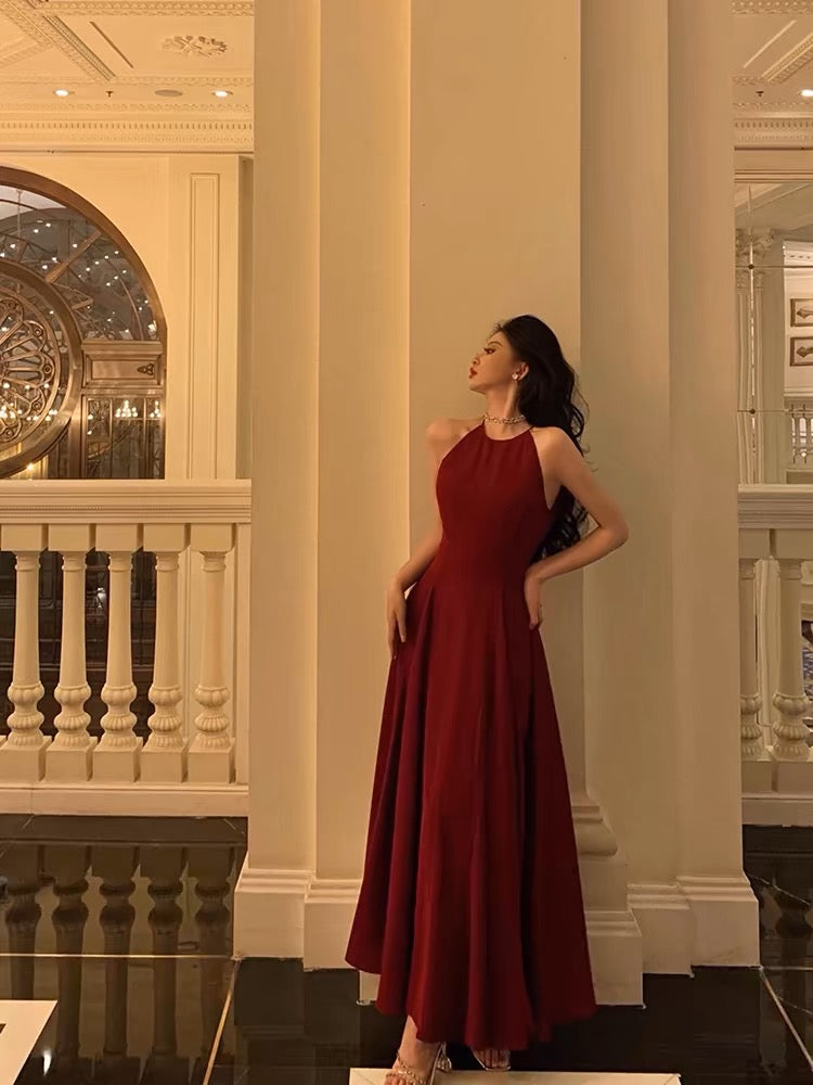 Elegant Burgundy A-Line Chiffon Long Prom Dress for Evening Party & Formal Events - Style J3290 | Perfect for Homecoming, Graduation, and Special Occasions