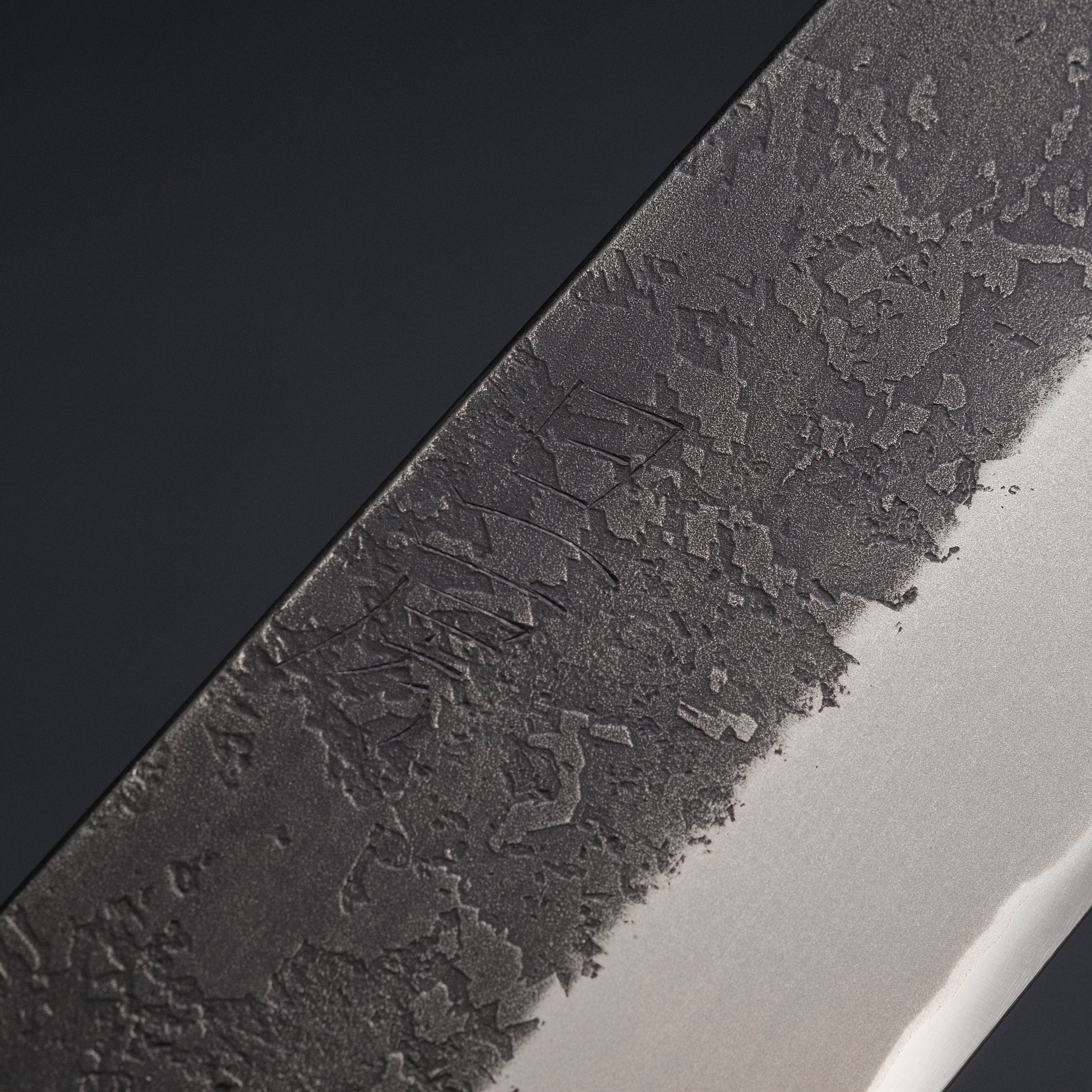 Akifusa Wakui Kurouchi Nashiji Blue #2 Gyuto 240mm Japanese Chef Knife with Ebony Handle - Professional Kitchen Knife for Sushi, Meat Cutting & Precision Cooking (Discounted)