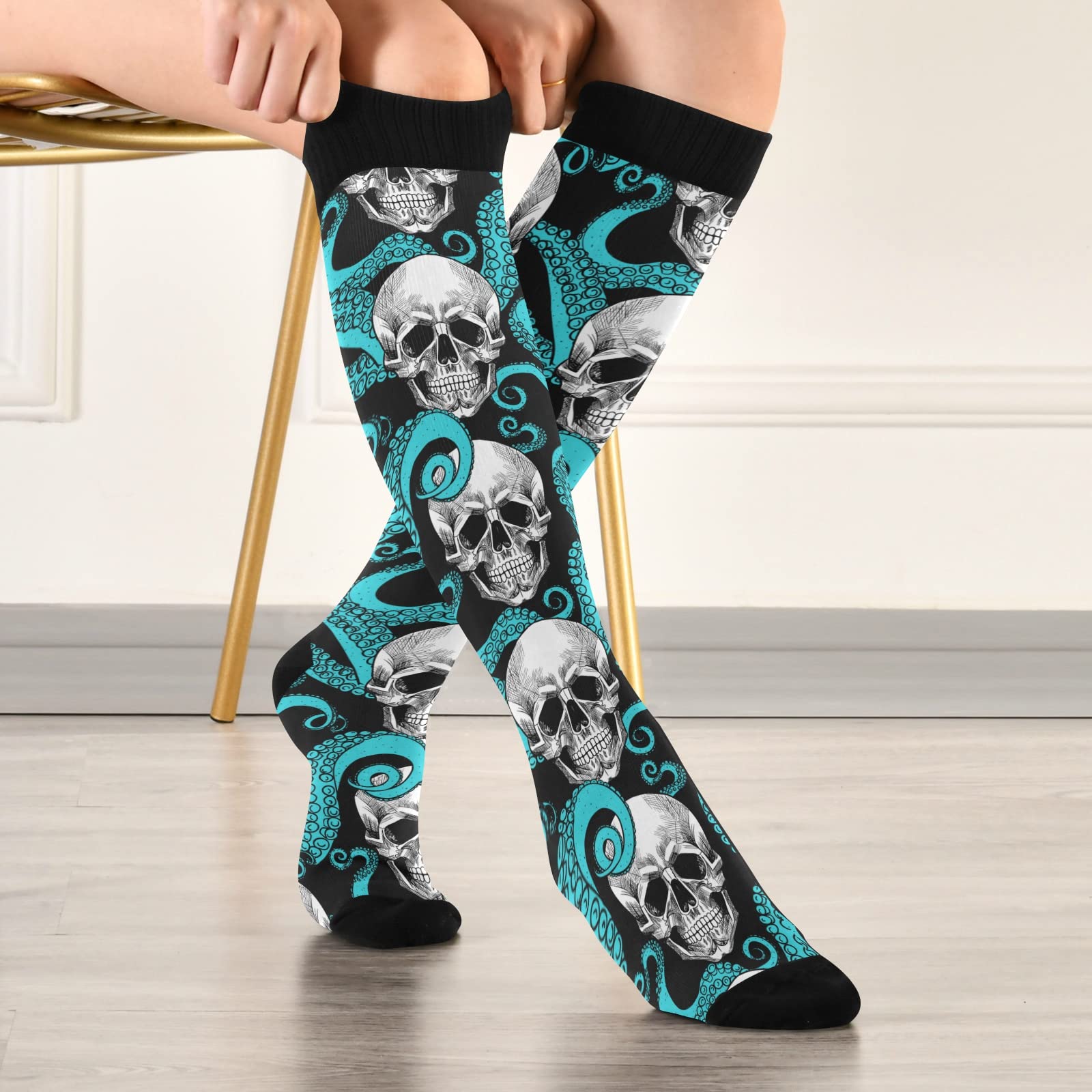 Fisyme Compression Socks for Women & Men - Warm, Comfortable Athletic Crew Socks for Running, Hiking, Cycling - Perfect for Workouts, Sports & Outdoor Activities