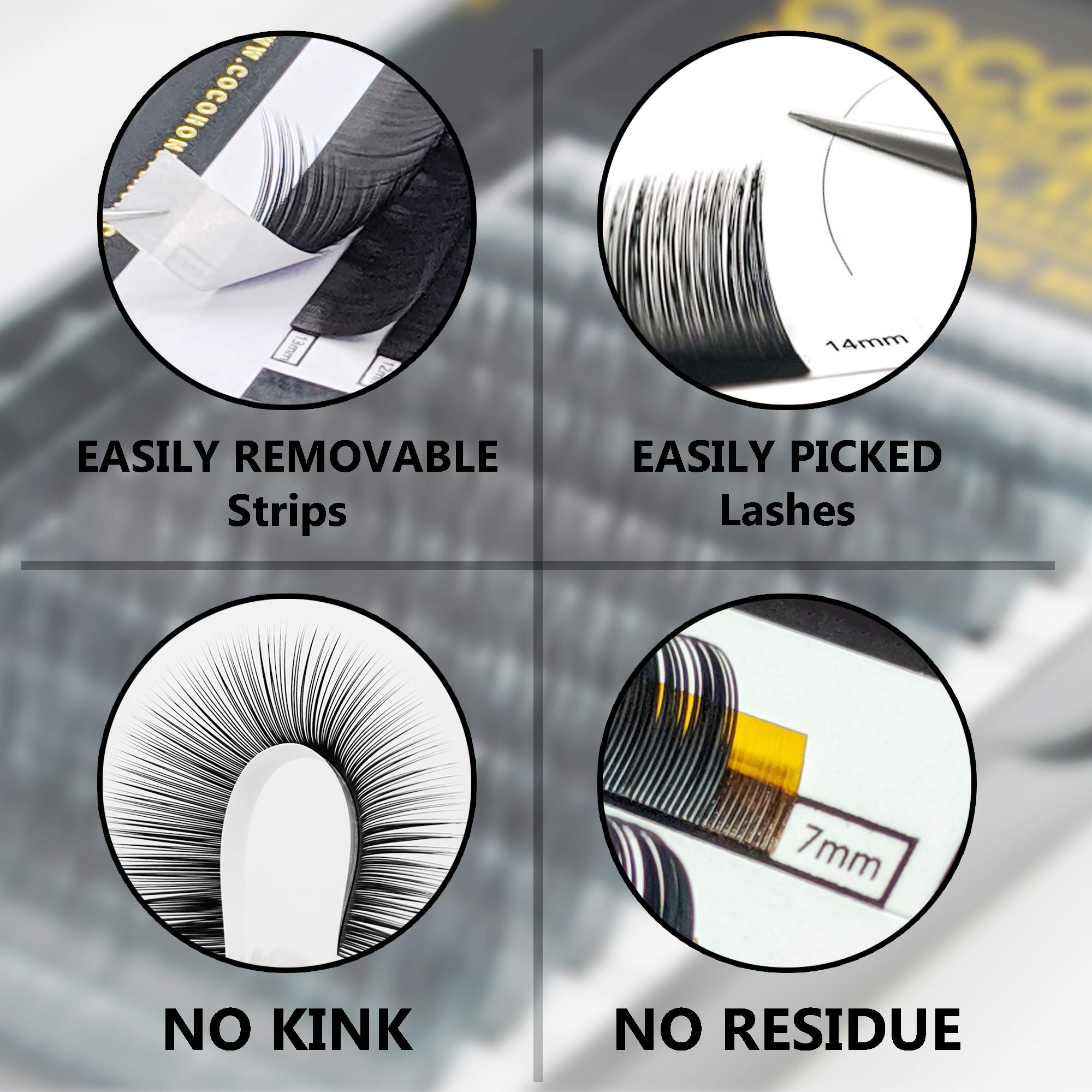 COCO Honey Lash Eyelash Extensions - Volume D Curl 2D 0.07mm Faux Mink Individual Lashes (8-14mm Mixed Length) for Natural & Glamorous Look | Perfect for Weddings, Parties & Daily Wear