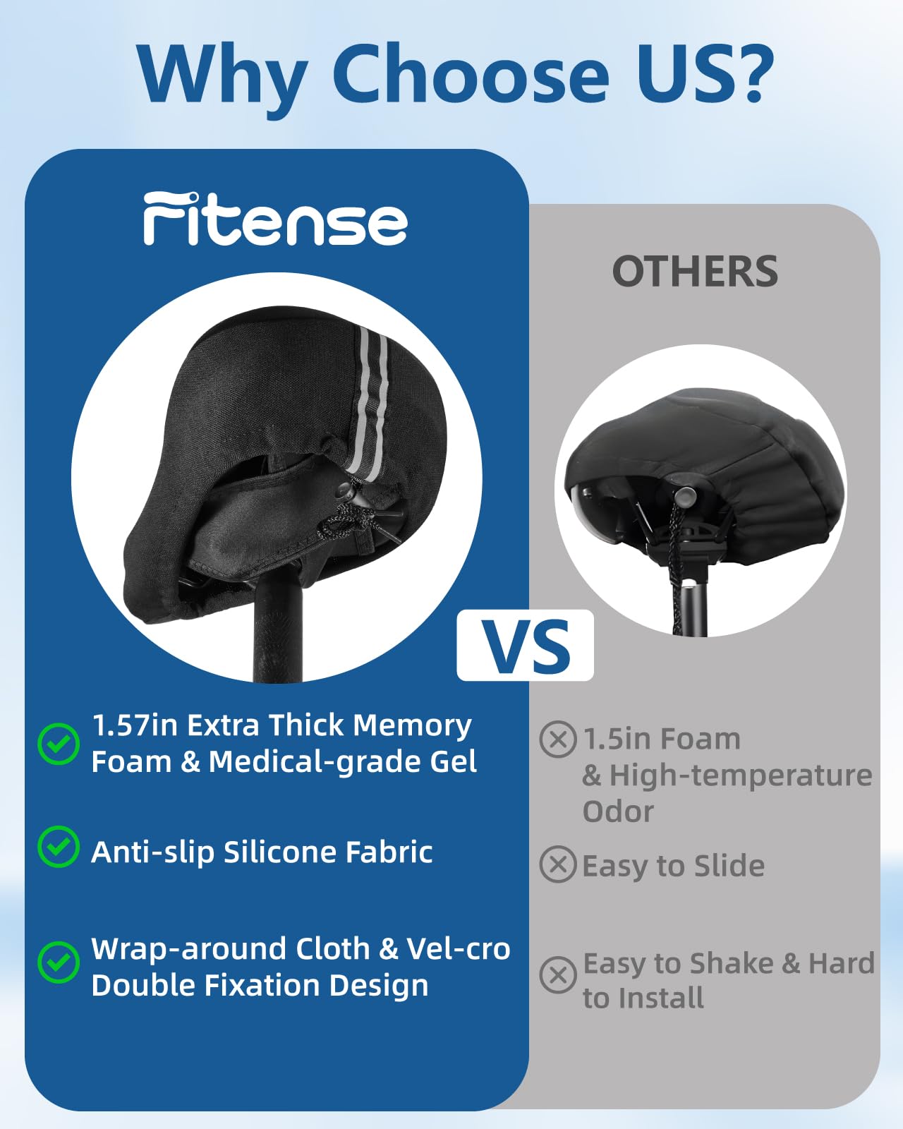 **Gel Bike Seat Cushion - Extra Soft Padded Bicycle Seat Cover for Men & Women - Adjustable Velcro for Peloton, Spin & Stationary Bikes - Perfect for Long Rides, Indoor Cycling & Commuting**