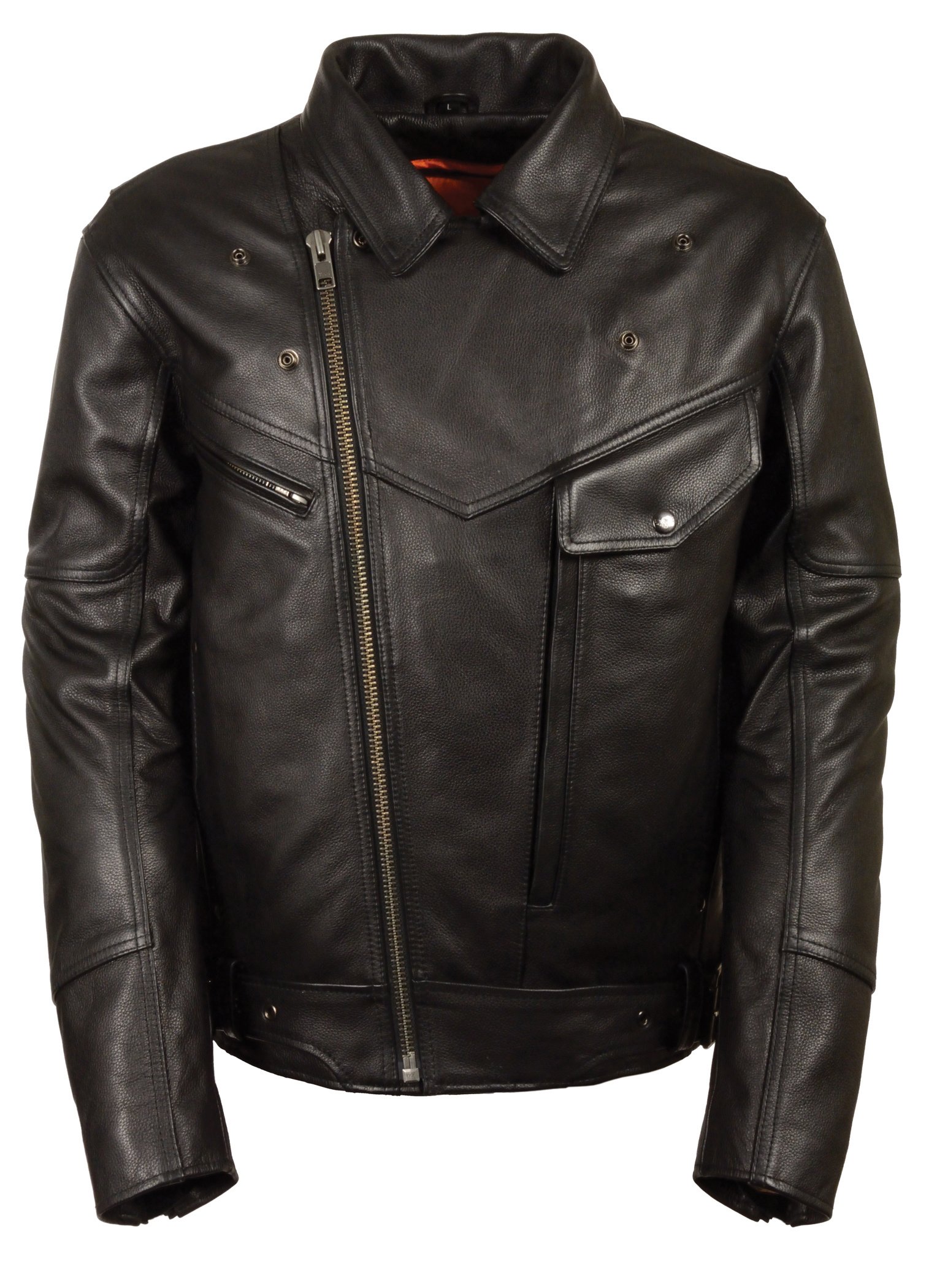 Milwaukee Leather Motorcycle Jacket with Dual Side Gun Pockets - Heavy Duty Utility Biker Jacket for Men - Riding, Hunting & Outdoor Adventures