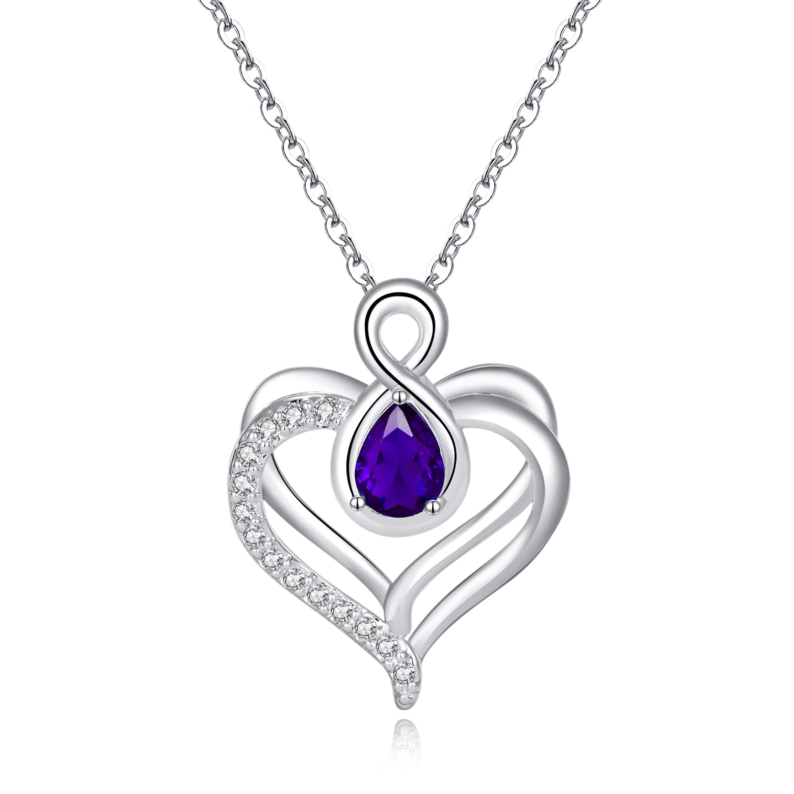JOYEN Heart Necklace for Women - Genuine Birthstone Crystal Pendant Jewelry, Perfect Birthday/Anniversary/Valentine's Day Gift for Mom, Wife, Daughter & Girlfriend | Elegant Everyday Wear & Special Occasion Accessory