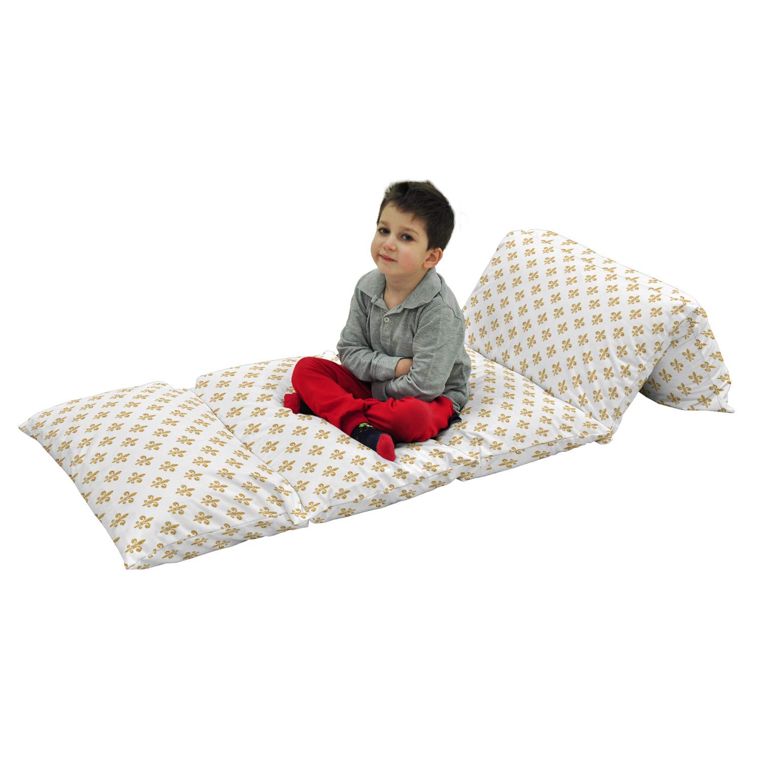 Ambesonne Fleur De Lis Floor Pillow Lounger Cover - Vintage European Lily Print Aristocratic Decor - 88