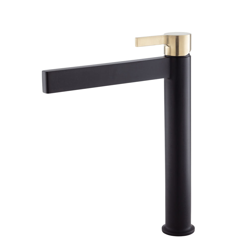 Fienza Sansa Tall Basin Mixer Faucet - Matte Black Finish, Modern Bathroom Sink Faucet for Vanity, Powder Room, and Guest Bath