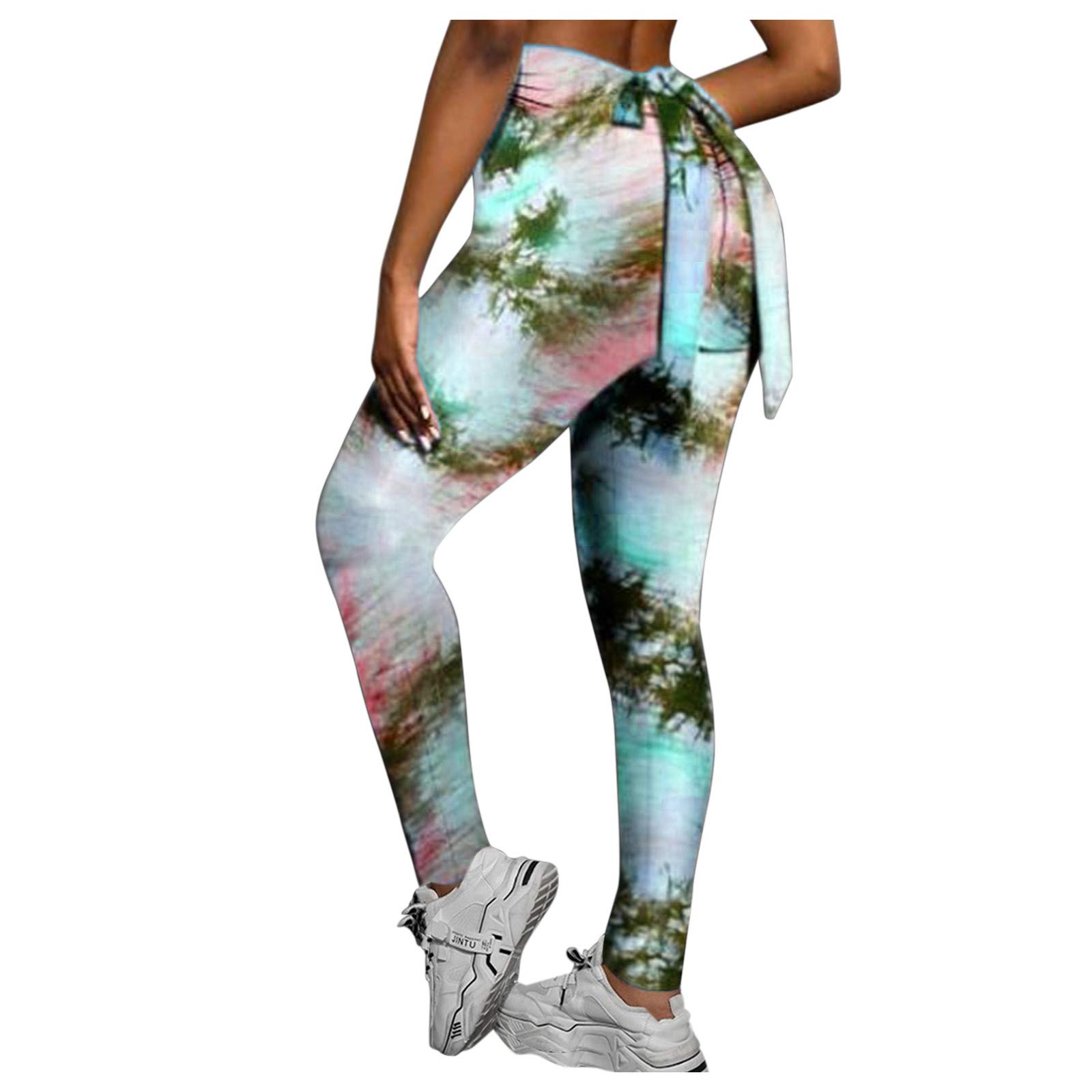 High Waist Stretchy Yoga Pants for Women - Printed Fitness Leggings with Tummy Control - Perfect for Gym, Running & Lounge Wear