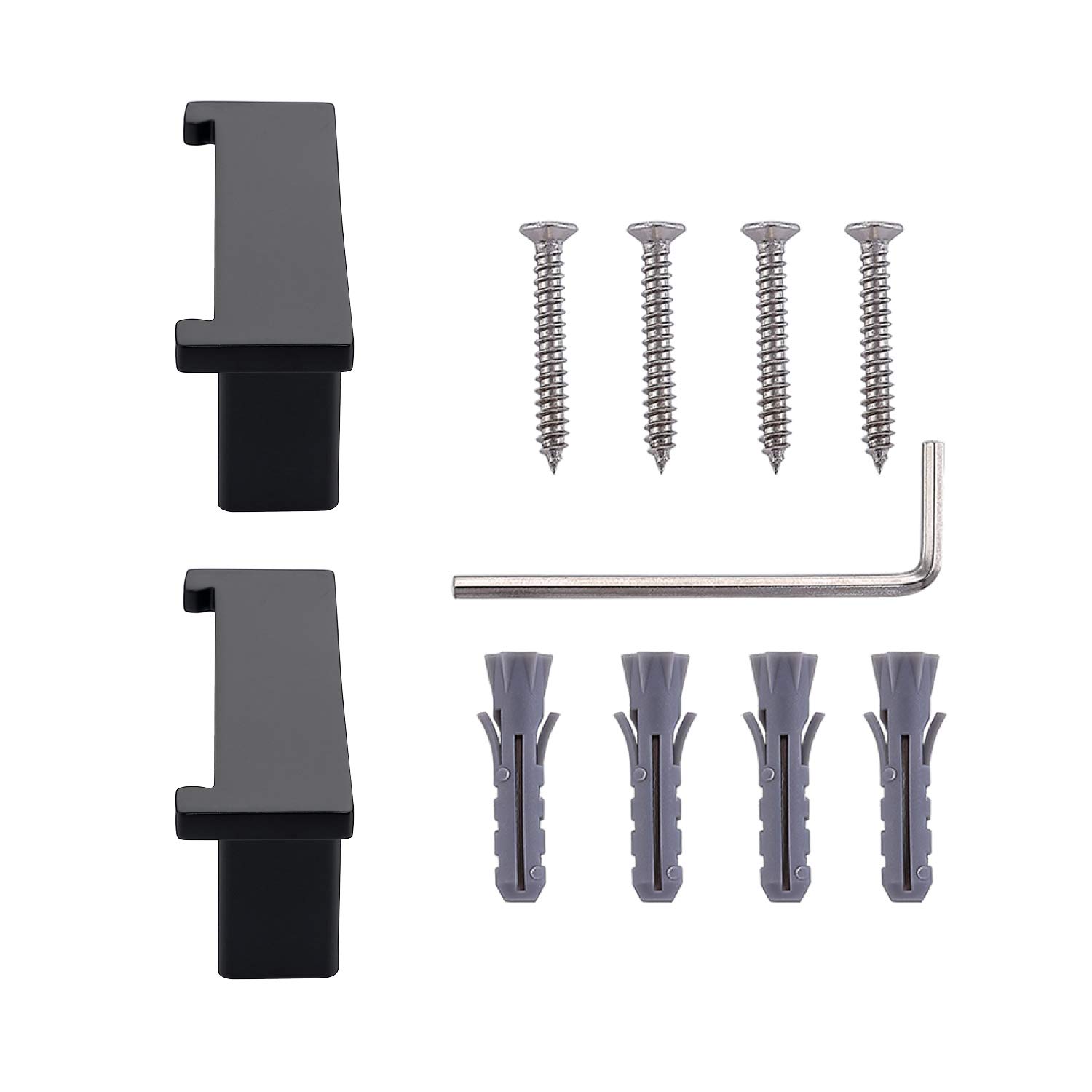 TASTOS Matte Black Bathroom Hooks - 2 Pack SUS304 Stainless Steel Double Hook for Towels, Robes & Coats - Rustproof Wall Mounted Hooks for Bathroom, Kitchen, Bedroom & Entryway Organization