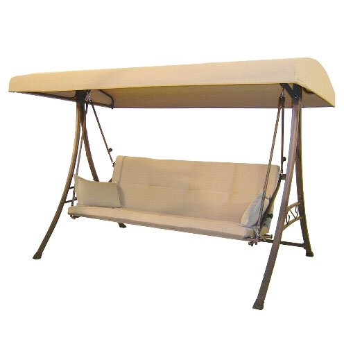 3-Person Futon Swing Replacement Canopy Top Cover with RipLock Technology - Waterproof Outdoor Patio Furniture Cover for Garden, Backyard, and Poolside Relaxation