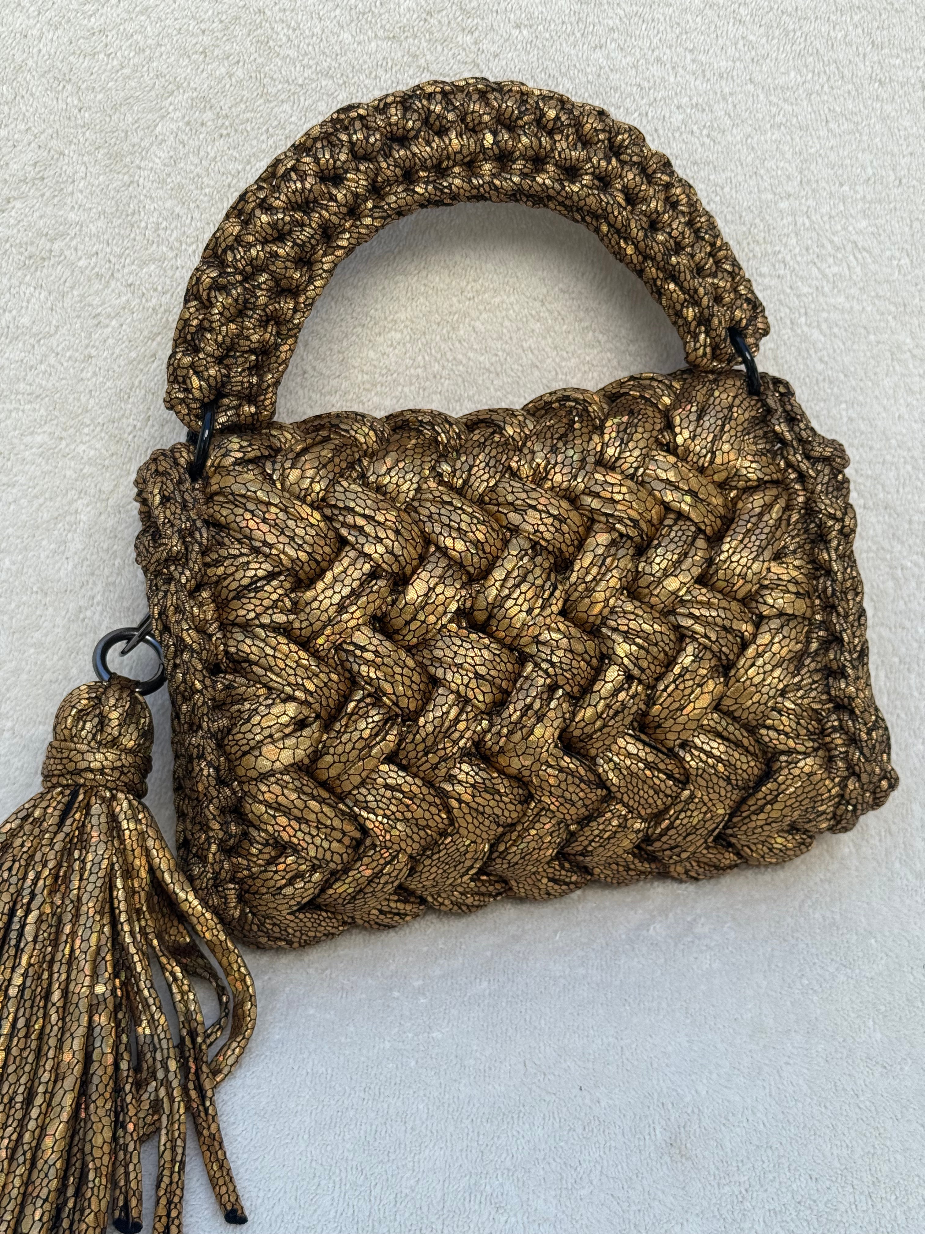 Isla Gold Iridescent Snake Print Handbag [Limited Edition] - Perfect for Evening Parties, Date Nights, and Special Occasions