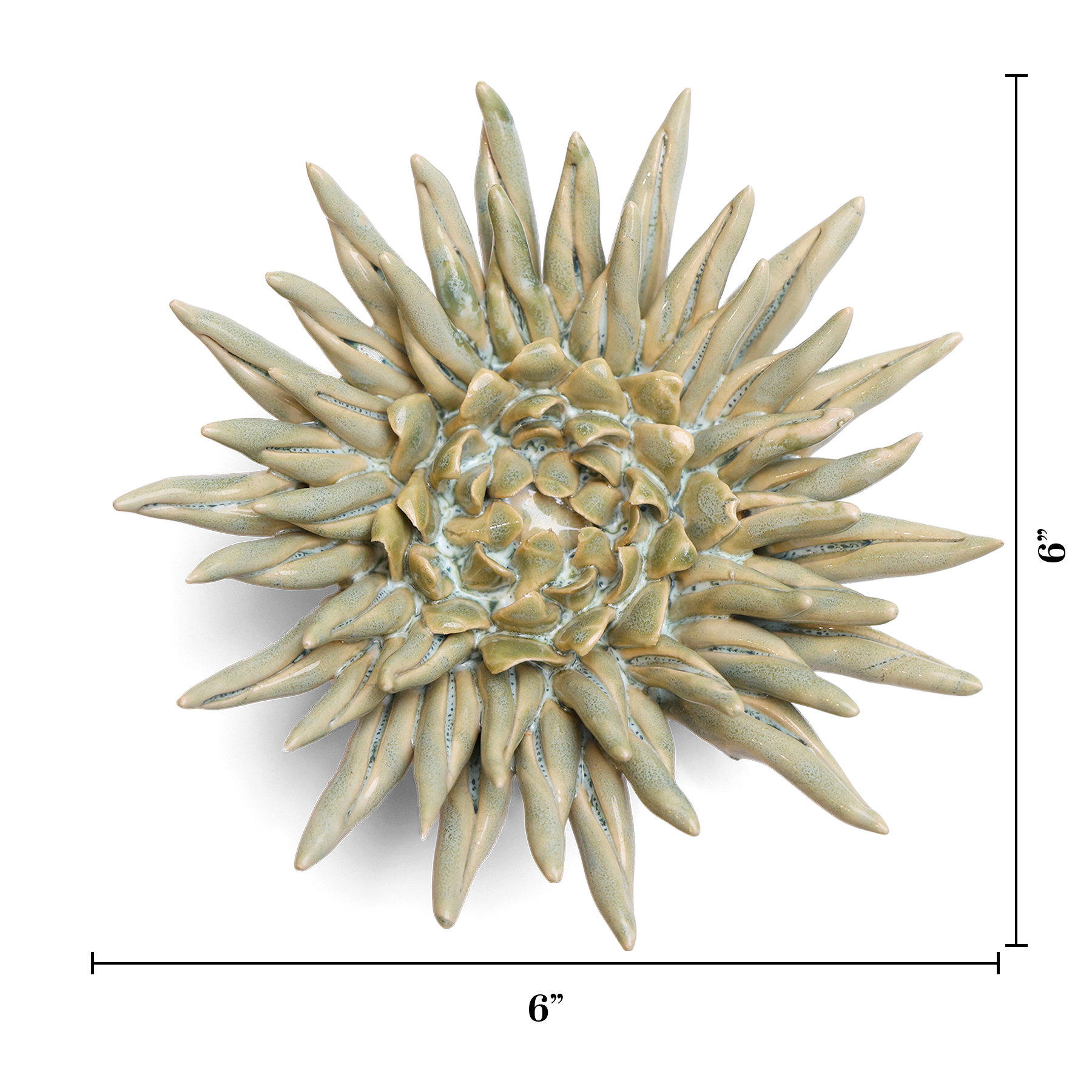 Ceramic Flower Pot - Green 6 Inch Plant Pot for Indoor Plants, Succulents, Herbs - Perfect for Home Decor, Office Desk, Garden & Balcony