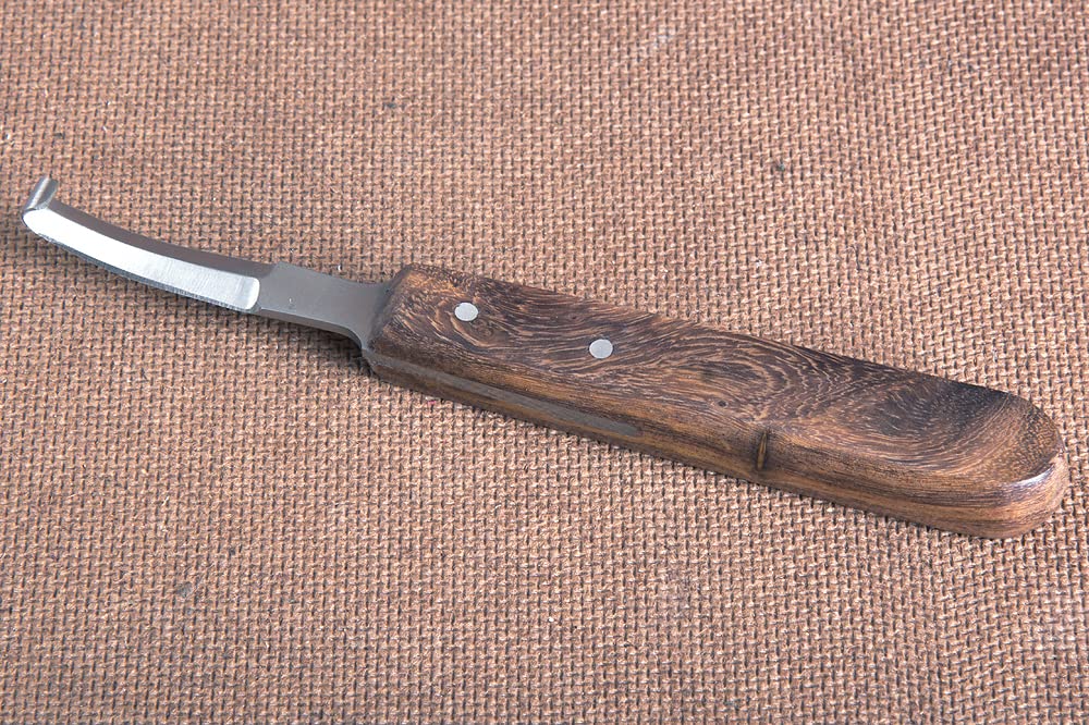 HILASON Professional Farrier Hoof Knife with Steel Blade & Wooden Handle – Essential Horse Hoof Care Tool for Trimming, Shaping & Maintenance – Perfect for Equestrians, Farriers & Horse Owners