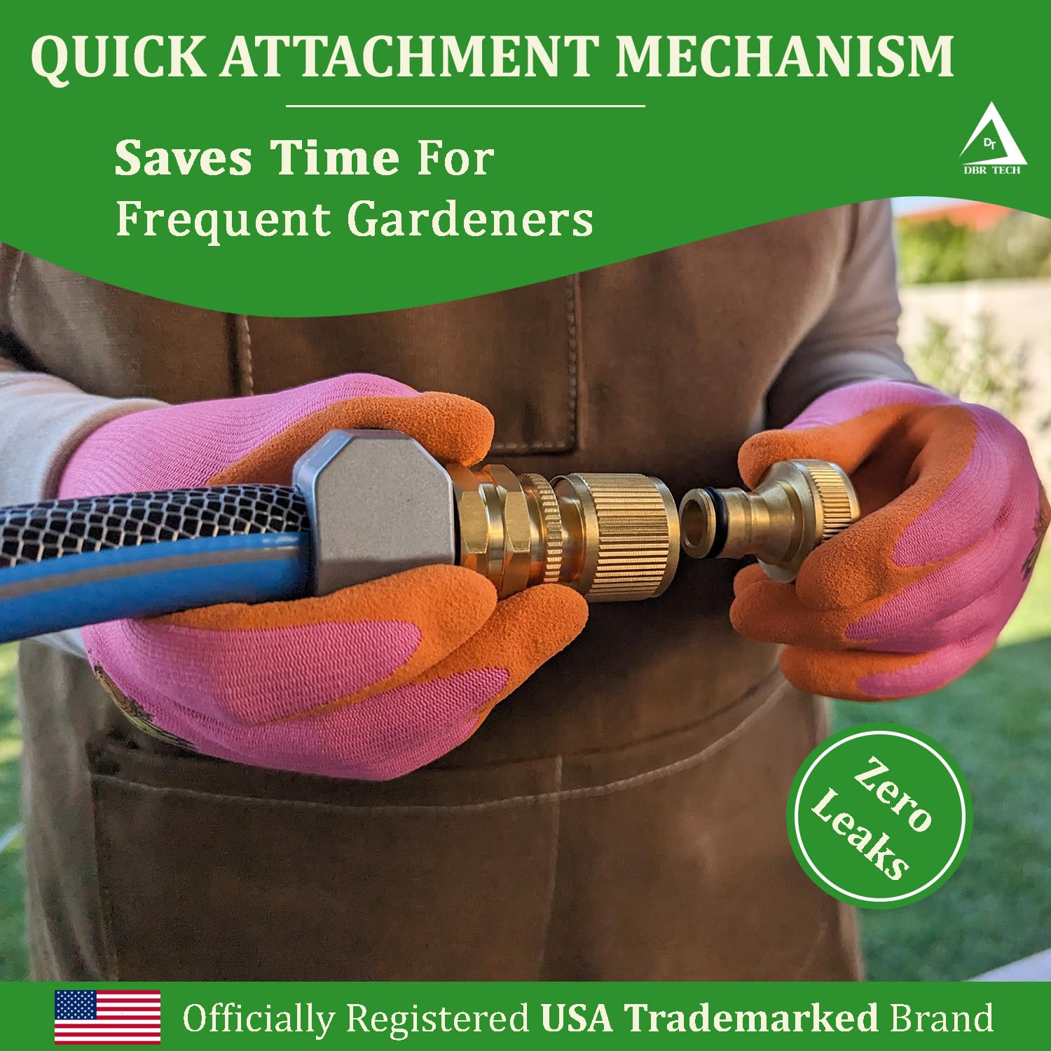 Premium Brass Heavy Duty Water Hose Quick Connect Fittings - 3/4