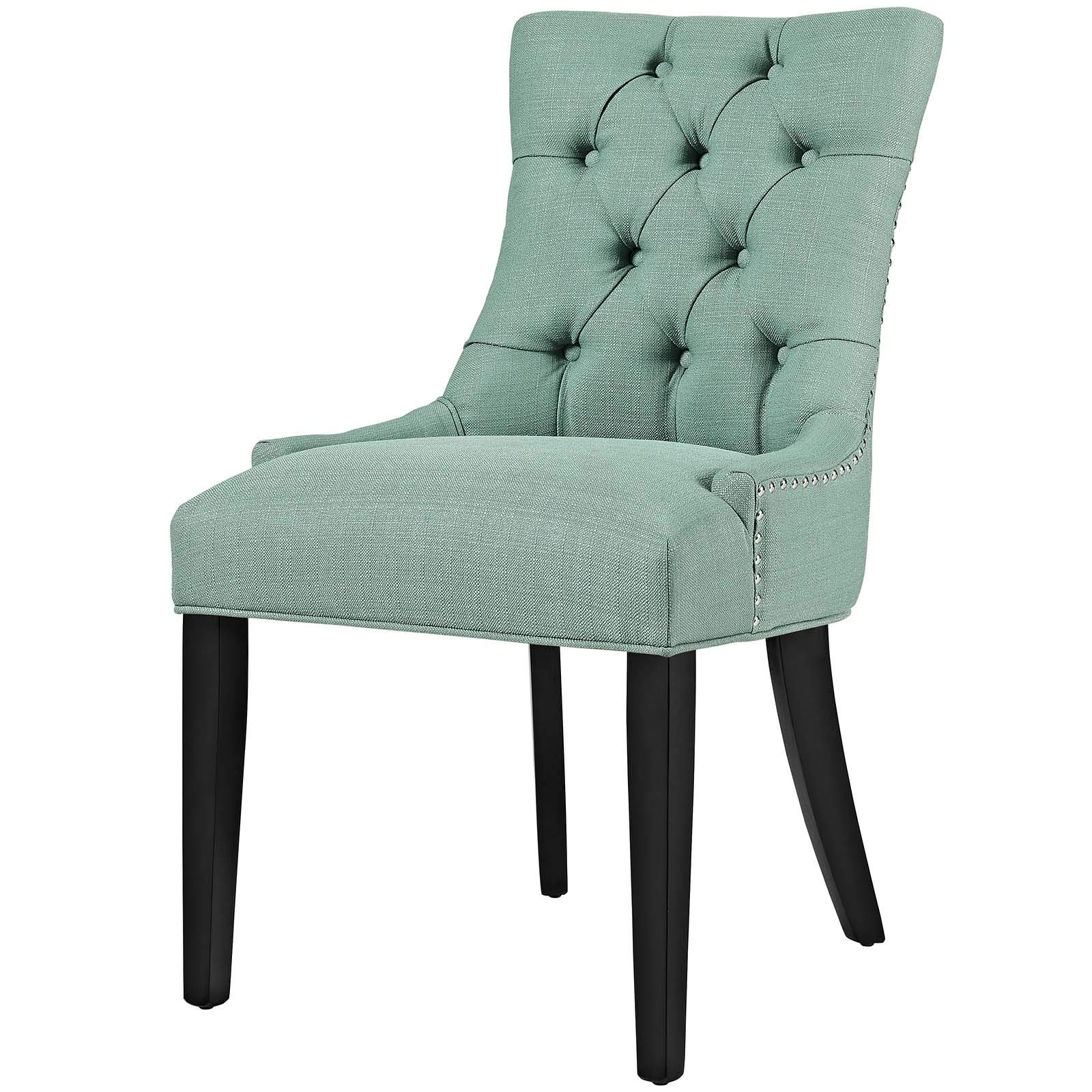 Modern Contemporary Urban Design Fabric Dining Chairs, Set of 2 Blue Kitchen Side Chairs for Dining Room & Breakfast Nook