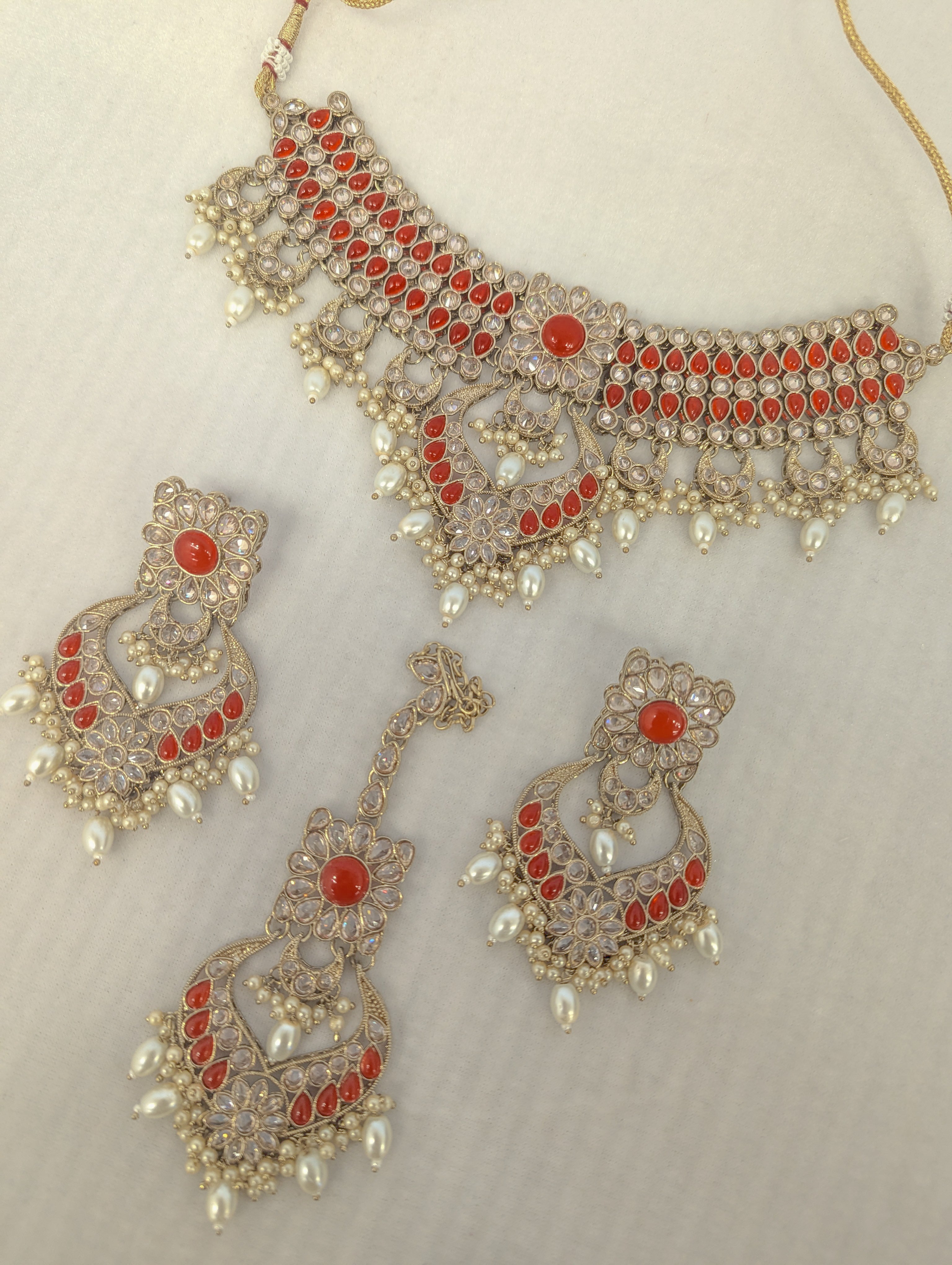 TISHA POLKI Full Set Jewelry - Exquisite Indian Bridal Necklace Set with Earrings for Weddings, Parties & Special Occasions