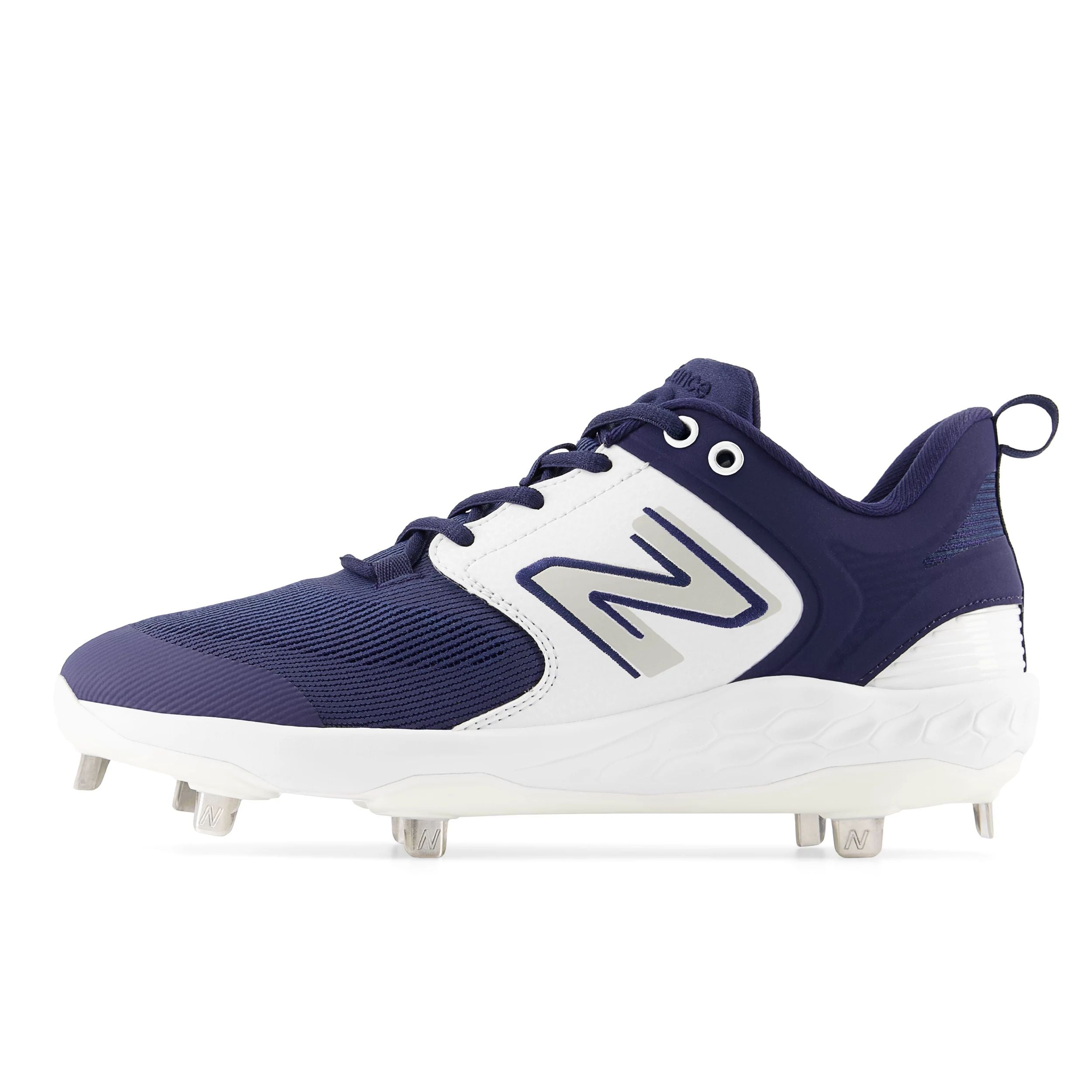 New Balance Fresh Foam 3000v6 Men's Baseball Cleats - Navy/White Low Metal Spikes for Traction & Comfort - Perfect for Baseball Games, Training & Field Sports