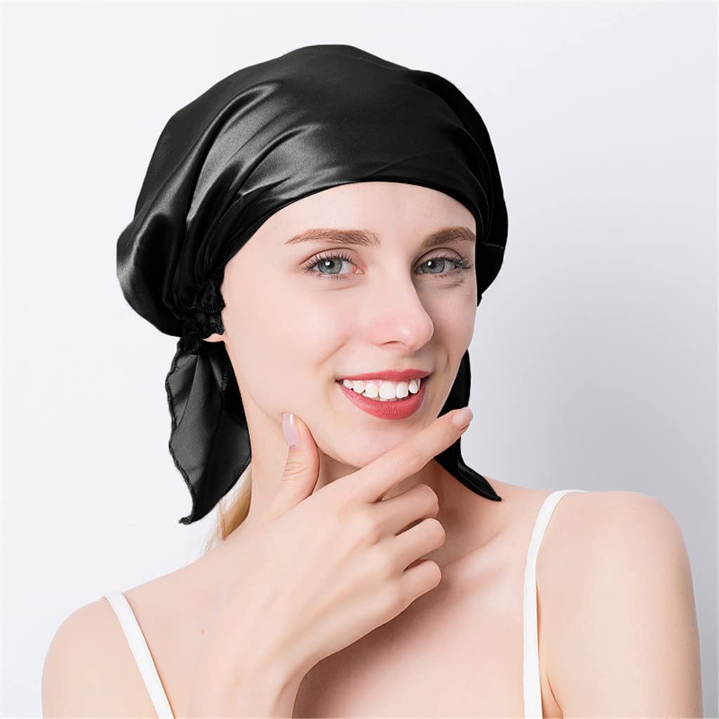 GRETD Silk Sleeping Cap for Women - Long Night Hair Bonnet, Smooth Soft Hat for Hair Protection (One Size, Color A) - Perfect for Nighttime Hair Care & Travel