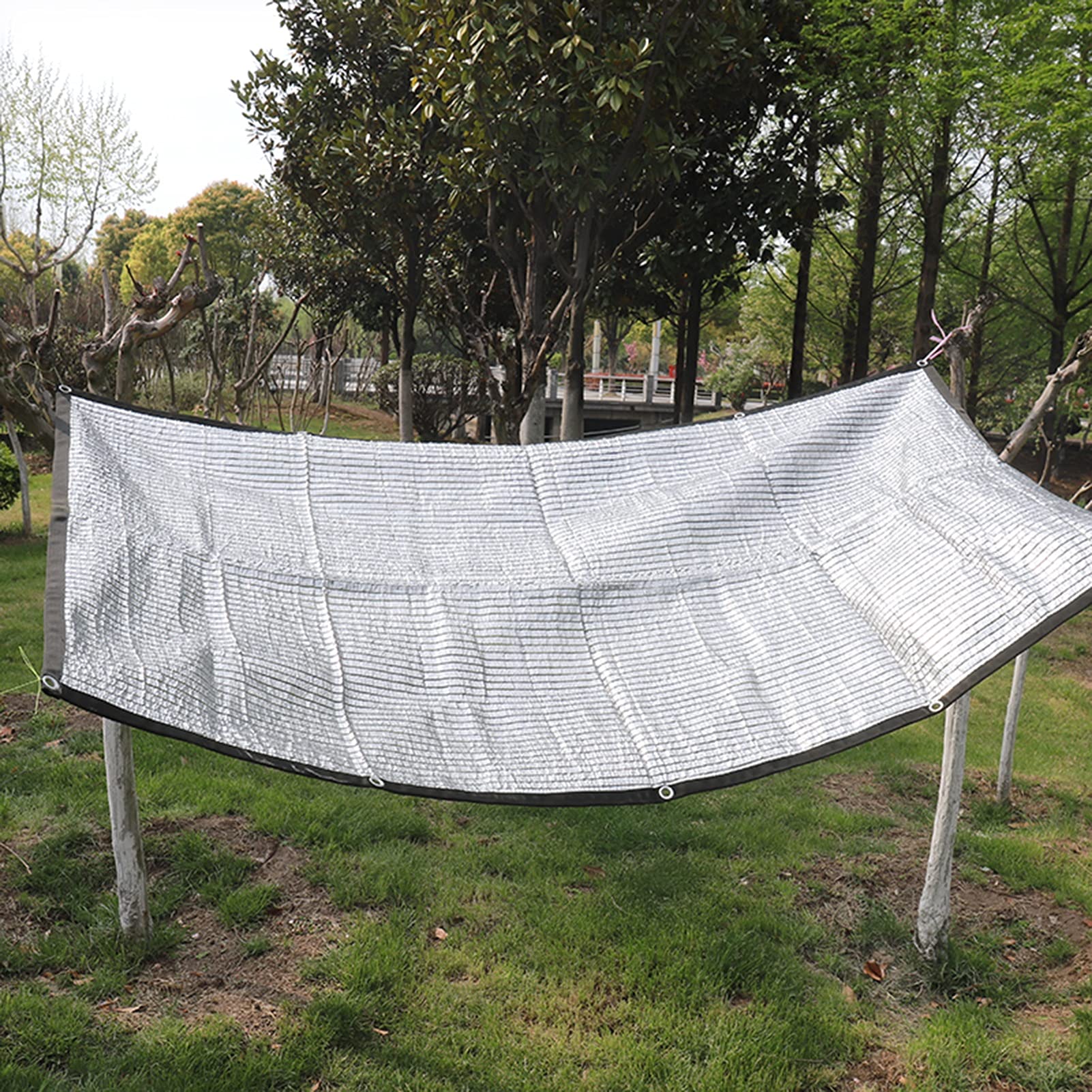 Premium Silver Reflective Aluminet Shade Cloth - 85% UV Blocking Sun Shade Net for Garden, Greenhouse, Patio & Lawn - Privacy Screen Mesh Tarp (4m x 6m / 13ft x 20ft) - Perfect for Outdoor Sun Protection & Temperature Control