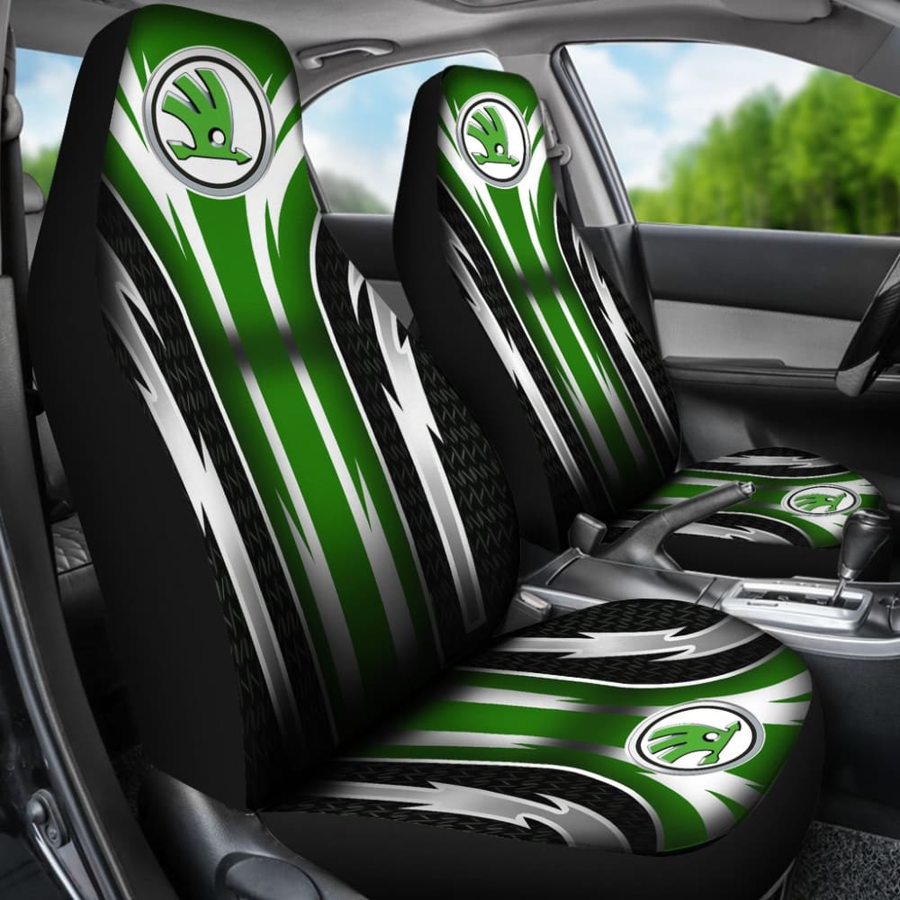 Premium 2-Piece Front Skoda Seat Covers in Green (Model 144627) - Perfect for Car Interior Protection & Style Enhancement