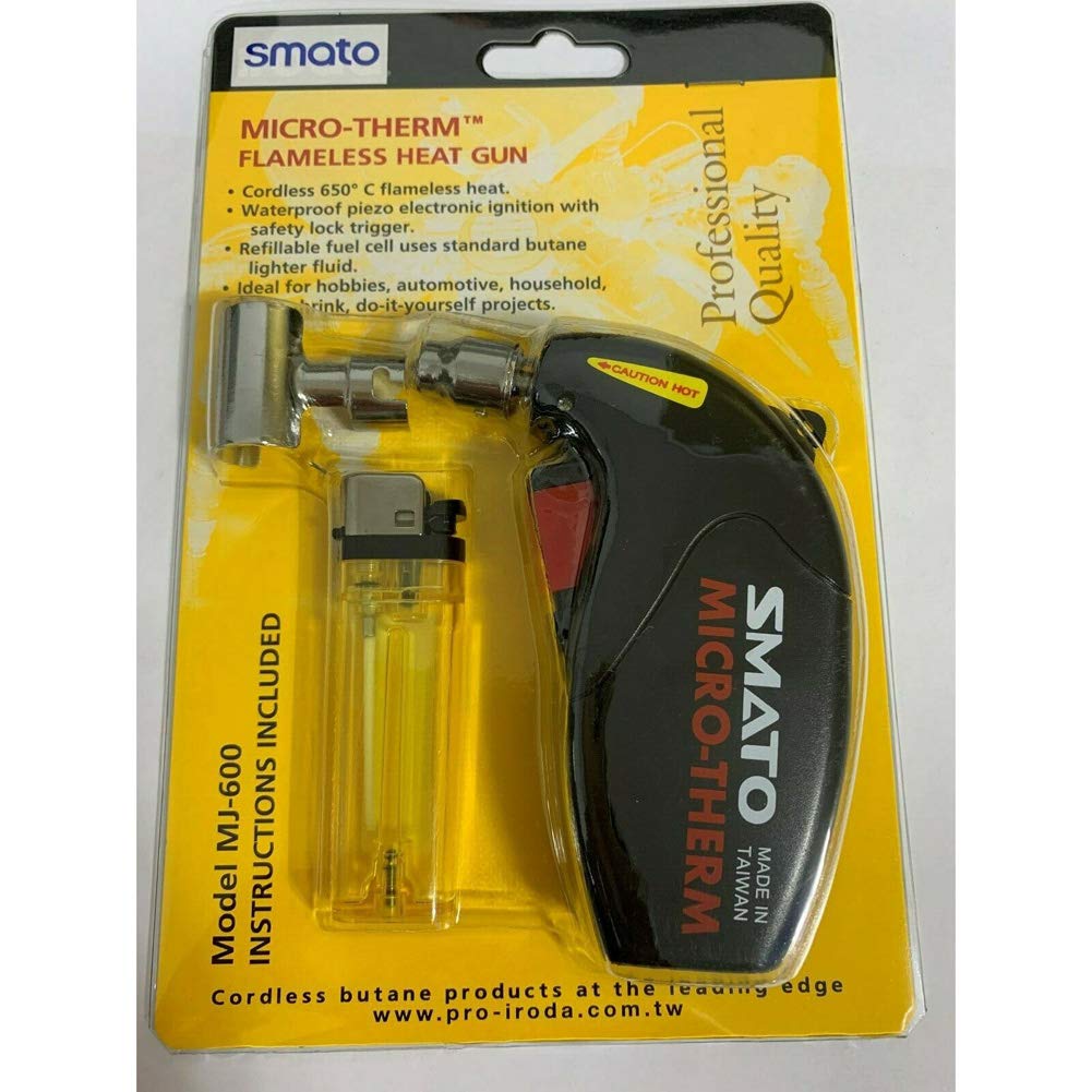 Iroda Smato MJ-600 Mini Cordless Butane Gas Heat Gun - Portable Soldering Tool for Shrink Wrapping, Drying Paint, Thawing Pipes & DIY Crafts | Home & Workshop Use