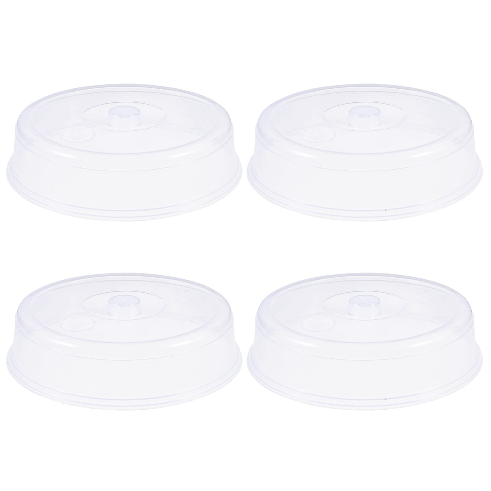 Veemoon 4-Piece Microwave Oven Dish Cover Set - BPA-Free Splatter Guard Lids for Refrigerator & Food Storage - Clear Plastic Plate Covers for Kitchen - Perfect for Meal Prep, Leftovers & Microwave Cooking