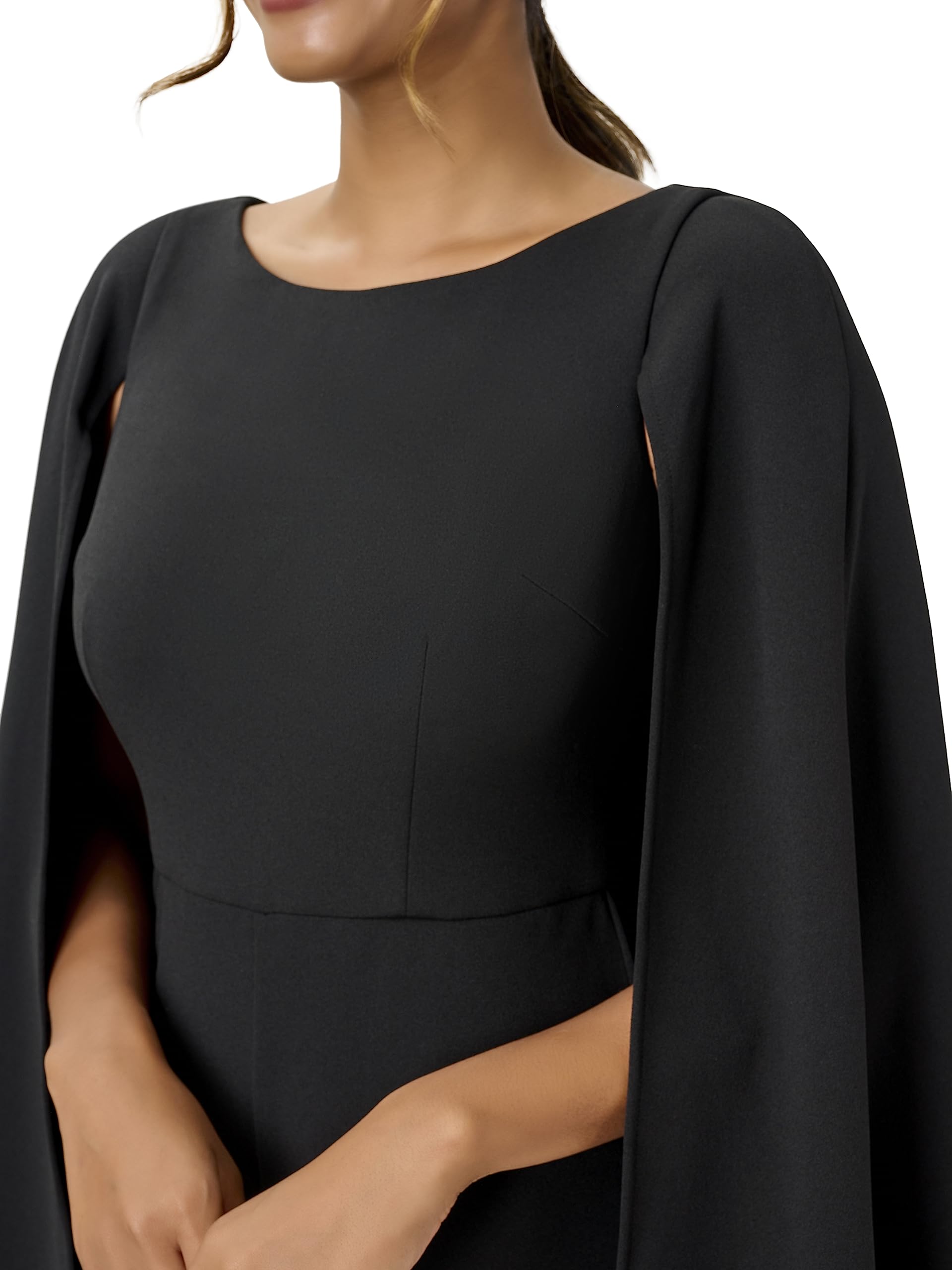 Adrianna Papell Women's Knit Crepe Cape Jumpsuit - Elegant One-Piece Outfit for Evening Parties, Weddings & Special Occasions