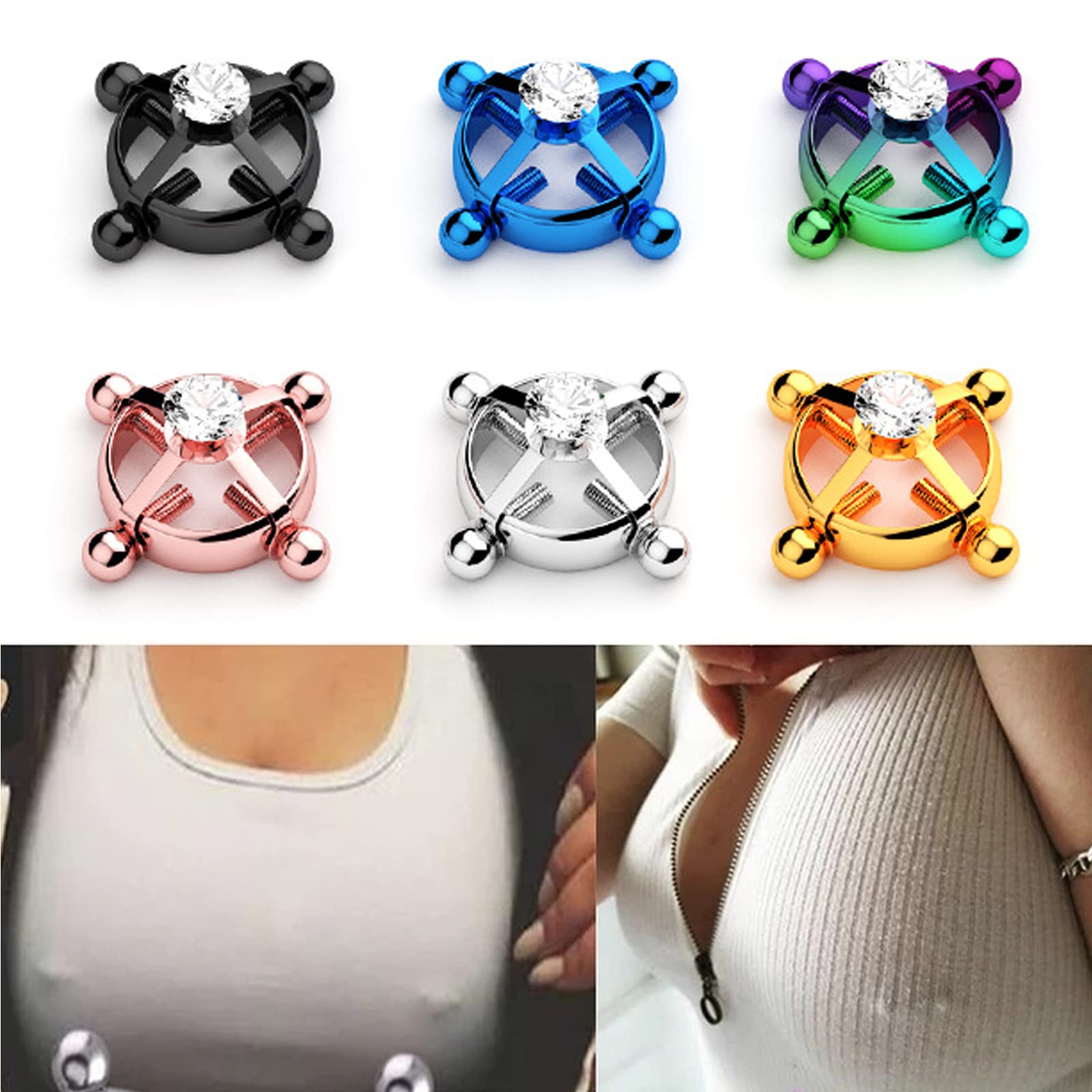 Stainless Steel Adjustable Non-Piercing Body Ring Clamps - Faux Body Jewelry for Women & Girls | Perfect for Parties, Festivals and Fashion Accessories