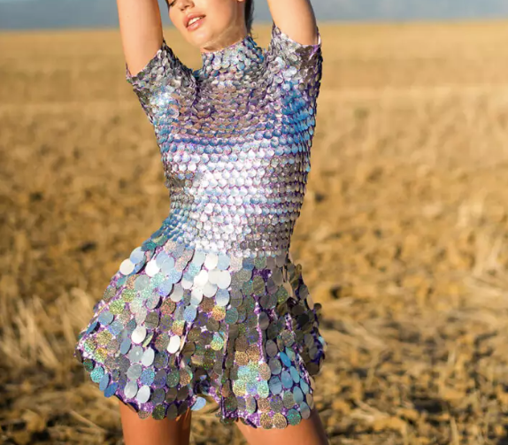 Shiny Metallic Mini Dress Bodysuit - Sexy Party Outfit for Women | Perfect for Nightclubs, Festivals & Special Events