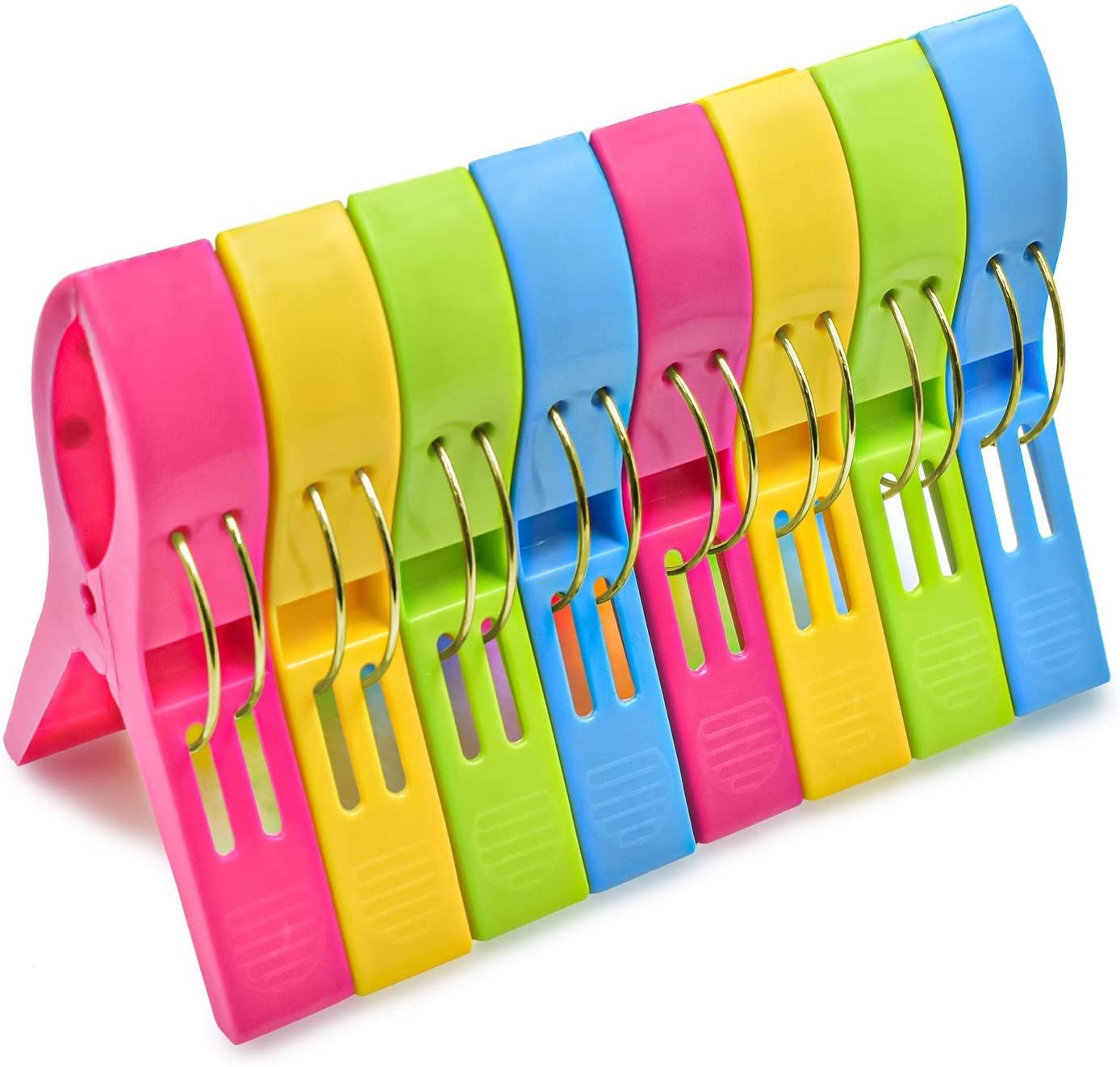 Beach Towel Clips - 8 Pack Chair & Towel Holders for Outdoor Use