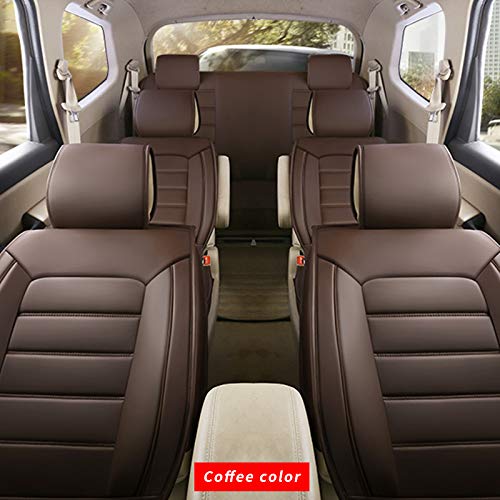 Premium 3D Surround Luxury PU Leather Car Seat Covers Full Set - 7-Seat Universal Fit for Most Cars, Trucks & SUVs | Airbag Compatible | Front & Rear Cushion Protection | Perfect for Family Road Trips, Commuting & Long Drives