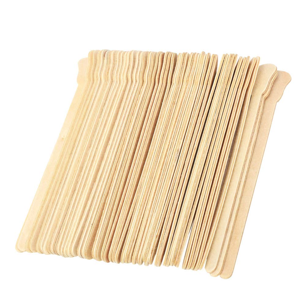 100Pcs Wooden Wax Sticks for Hair Removal - Wax Spatulas & Mixing Tools - Wax Scrapers for DIY Waxing, Painting & Woodworking - Perfect for Salons, Home Use & Crafts