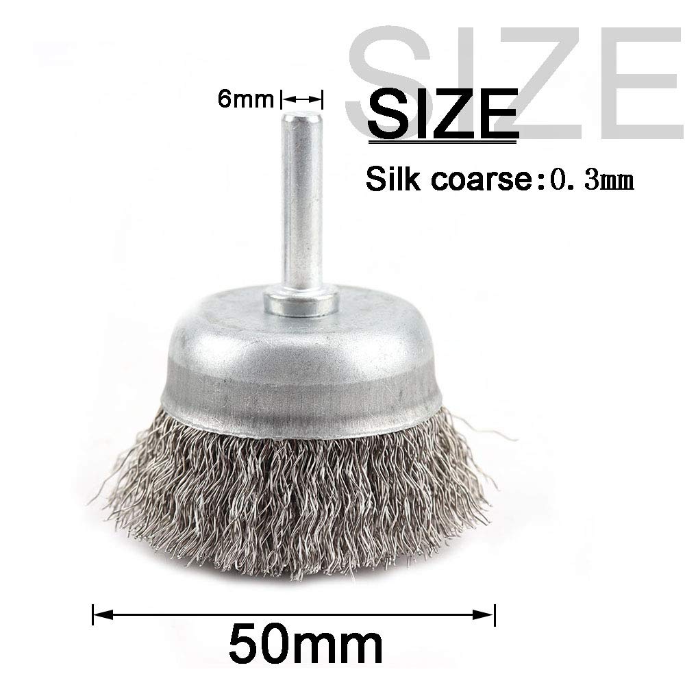 5-Pack 2-Inch Crimped Wire Cup Brush Set for Power Drill - 0.3mm Wire (0.0118In) - Perfect for Metal Cleaning, Rust & Paint Removal - Ideal for Automotive, Welding & DIY Home Projects