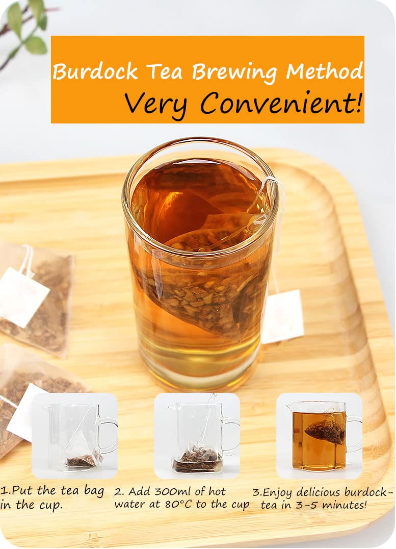 Organic Burdock Root Tea Bags - 60 Count (6.4Oz) | 100% Natural Herbal Tea | Caffeine-Free, No Additives | Detox & Digestive Support | Perfect for Daily Wellness & Relaxation