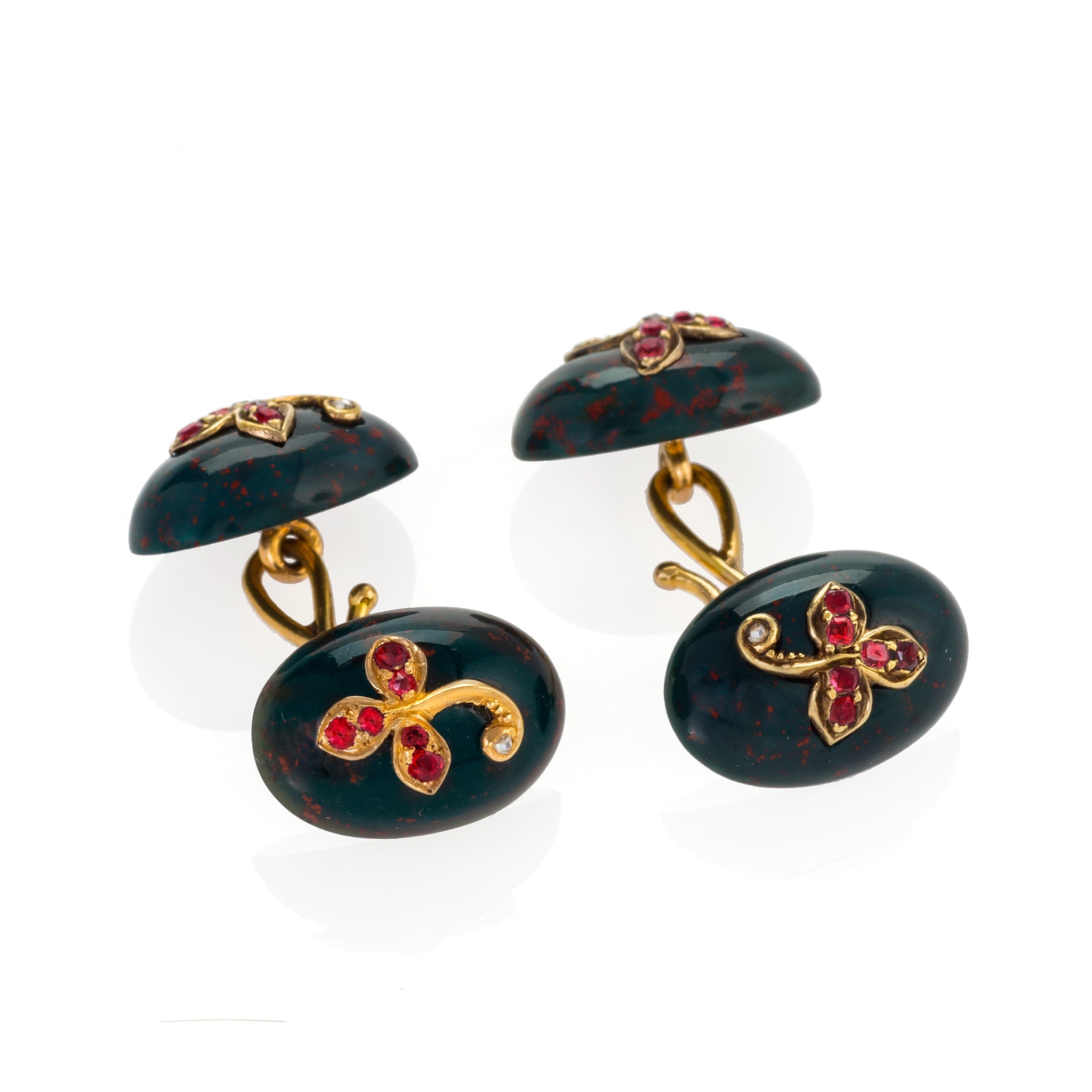 Elegant Bloodstone & Ruby Cufflinks for Men - Luxury Wedding & Formal Dress Accessories - Perfect for Groomsmen, Business Attire & Special Occasions