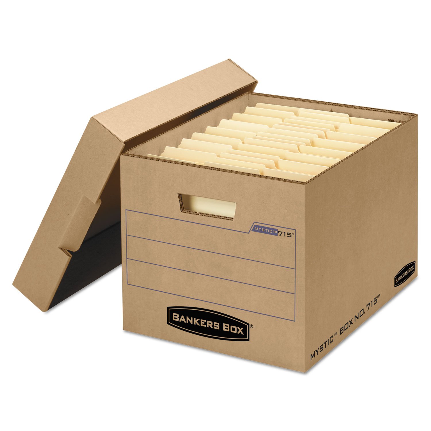 Bankers Box® Mystic™ Storage Boxes - File Storage & Organization for Office, Home & School - Durable Cardboard File Boxes with Secure Lids for Documents, Records & Supplies