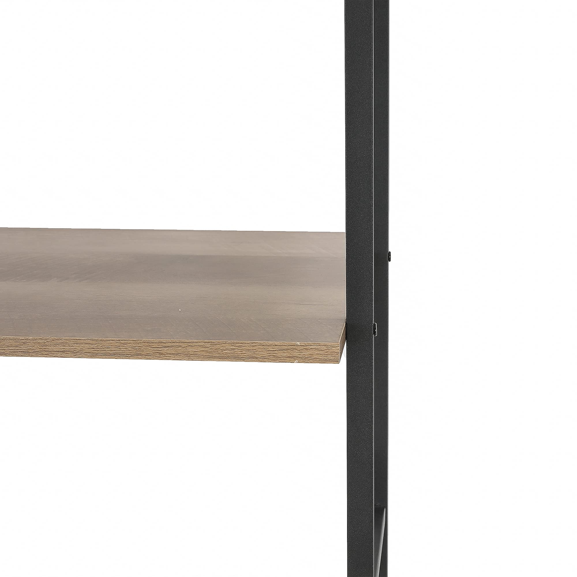 LuxenHome 5-Tier Narrow Bookcase - Modern Metal Frame Bookshelf for Living Room, Bedroom & Office - 73 Inch Oak TV Stand & Storage Shelf - Perfect for Small Spaces & Home Organization