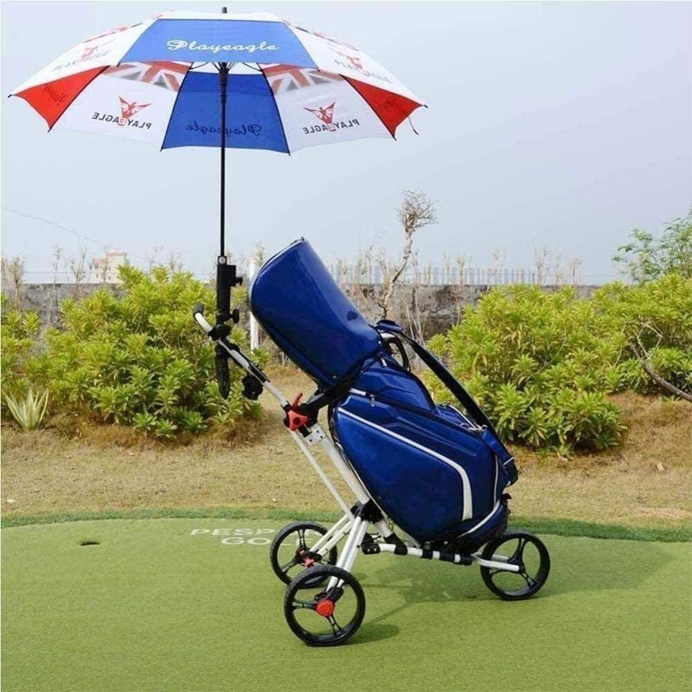 Foldable 3-Wheel Golf Push Cart with Umbrella Stand, Scorecard Holder & Drink Holder - Lightweight Aluminum Golf Trolley for Men & Women | Perfect for Golf Courses, Driving Range & Outdoor Sports