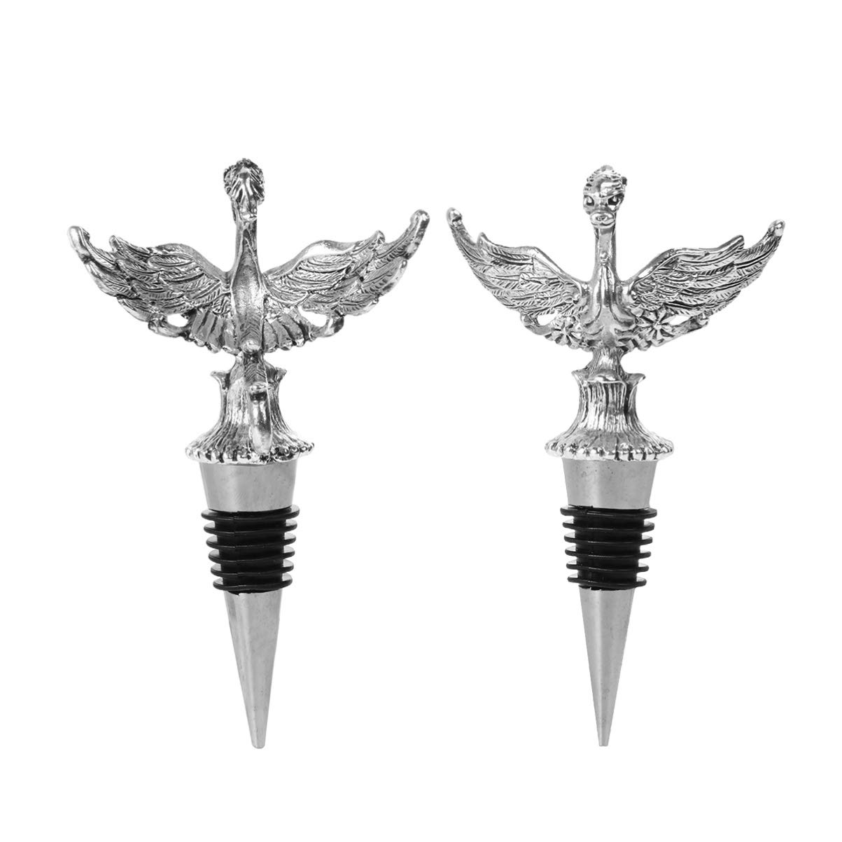 YARNOW Reusable Alloy Dragon Head Wine Bottle Stopper - Decorative Leakproof Bottle Cap Cover for Wine, Beer & Beverages | Perfect for Home Bar, Party Decor & Gift Giving (Silver)