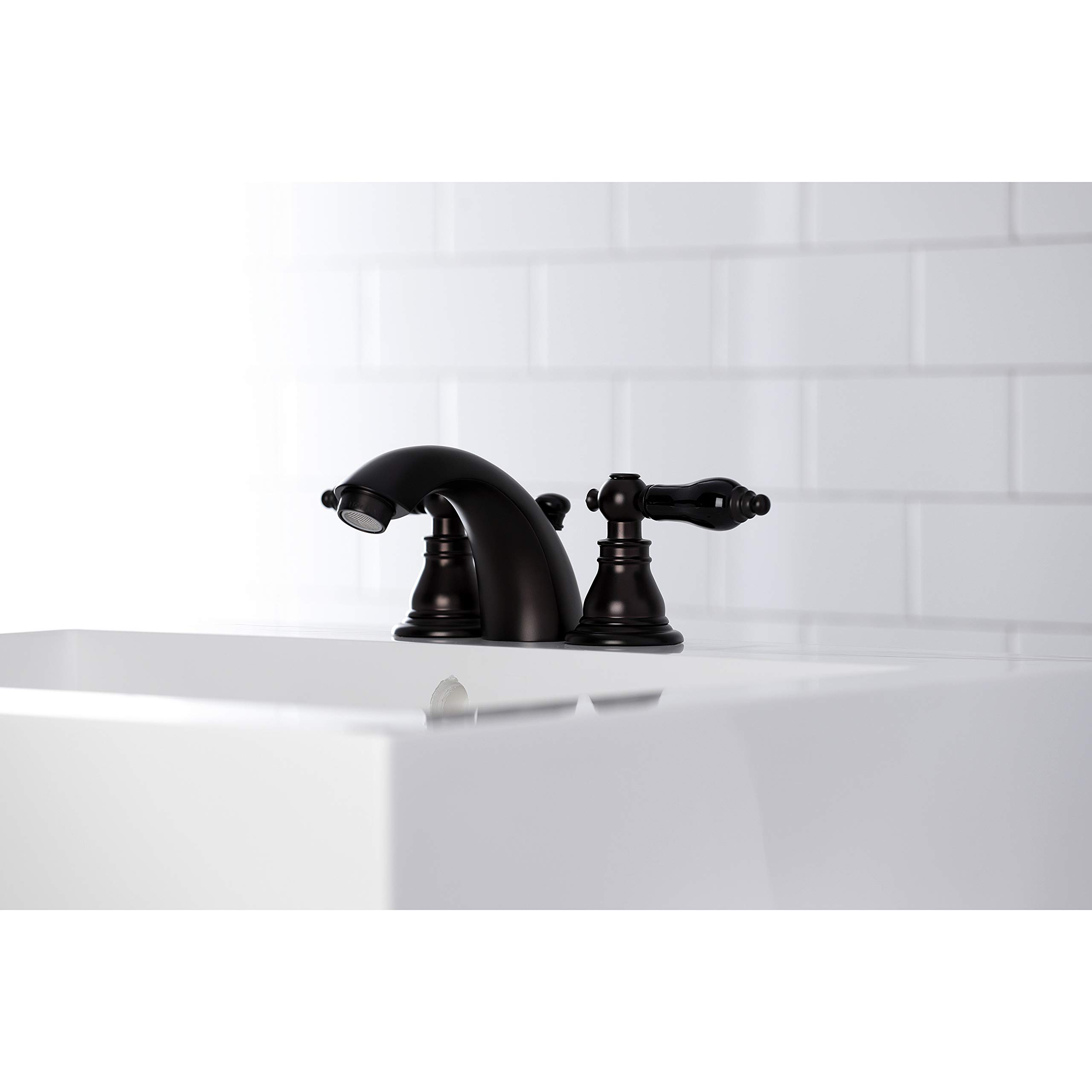 Kingston Brass KB955AKL Duchess Mini-Widespread Bathroom Faucet - Oil Rubbed Bronze Finish with Plastic Pop-Up Drain, 12