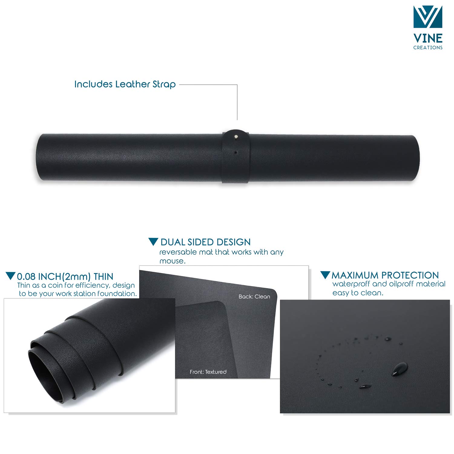 Premium PU Leather Desk Mat 24