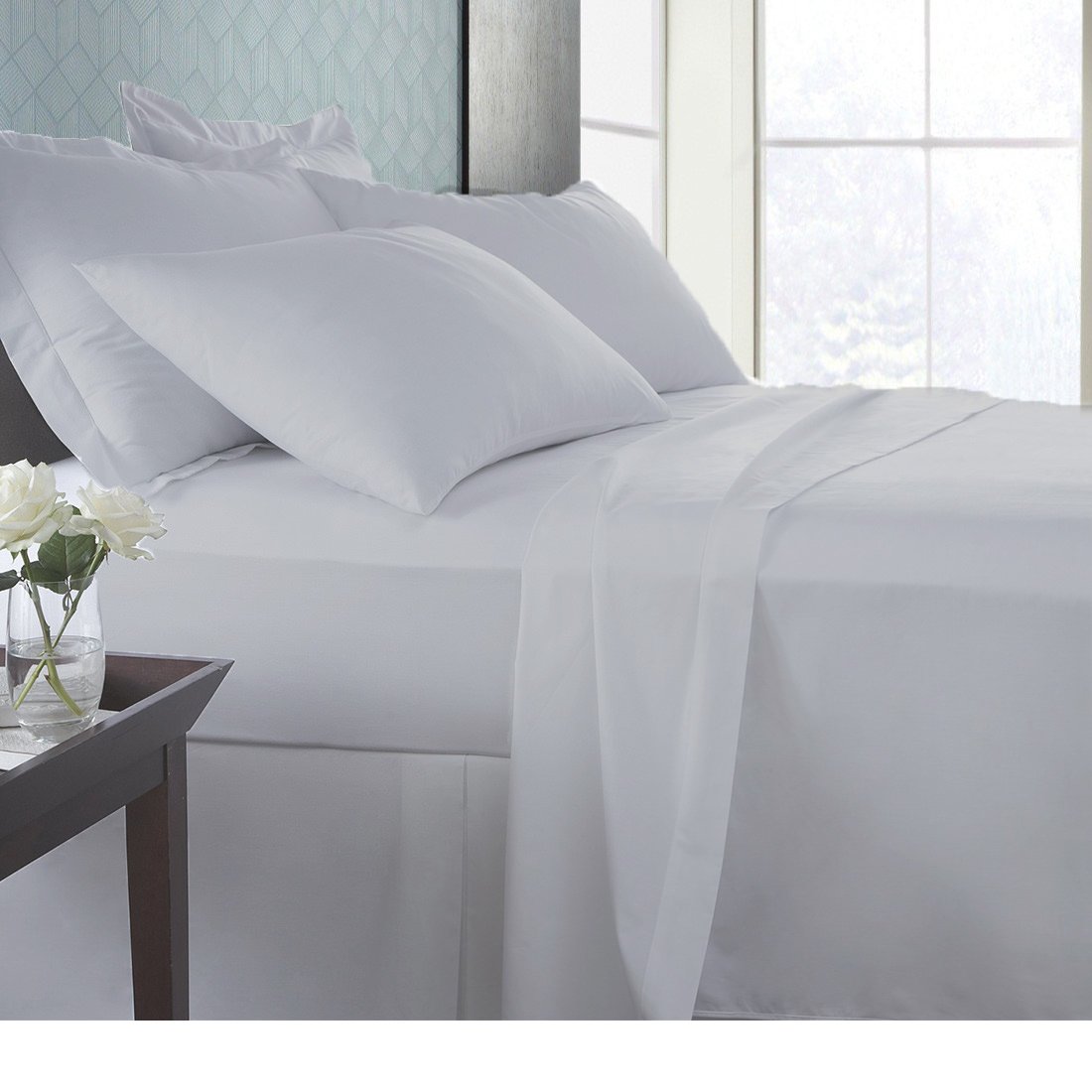 Premium 6-Piece 100% Egyptian Cotton 600 Thread Count Sheet Set - Luxury Italian Finish with 21