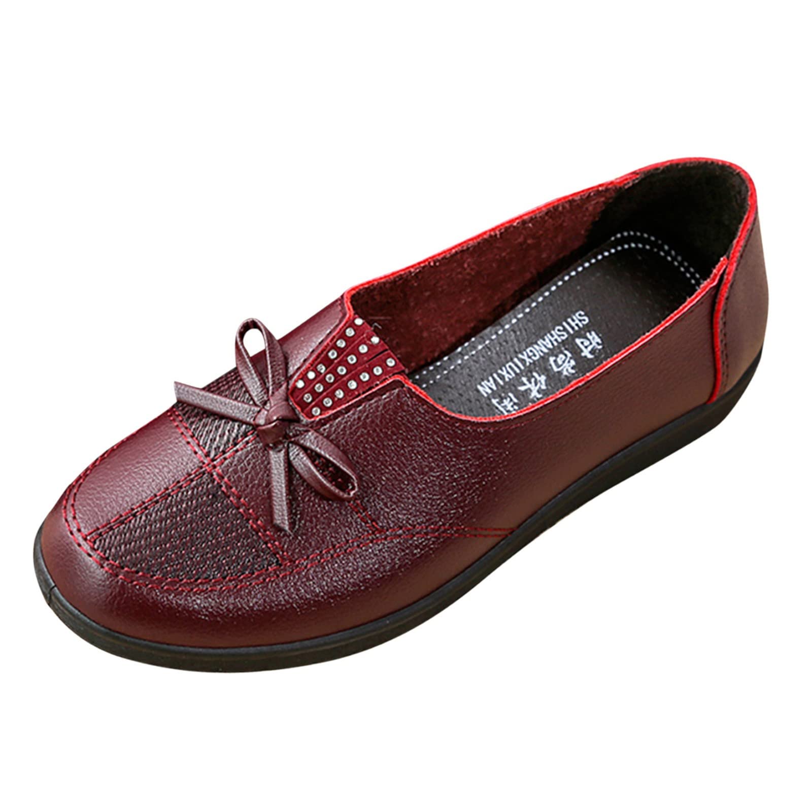 Men's Size 15 Casual Shoes & Women's Fashion Bow Flat Shoes Size 13 - Breathable Solid Color Round Toe Comfortable Footwear for Walking, Work & Daily Wear
