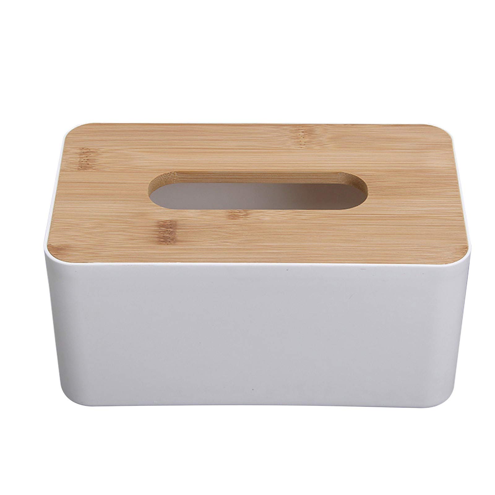 Bamboo Storage Box with Pump Lid - Tissue Paper Holder for Desktop, Kitchen & Dining Room | Dish Strainer for Over Sink | Eco-Friendly Home & Office Organizer