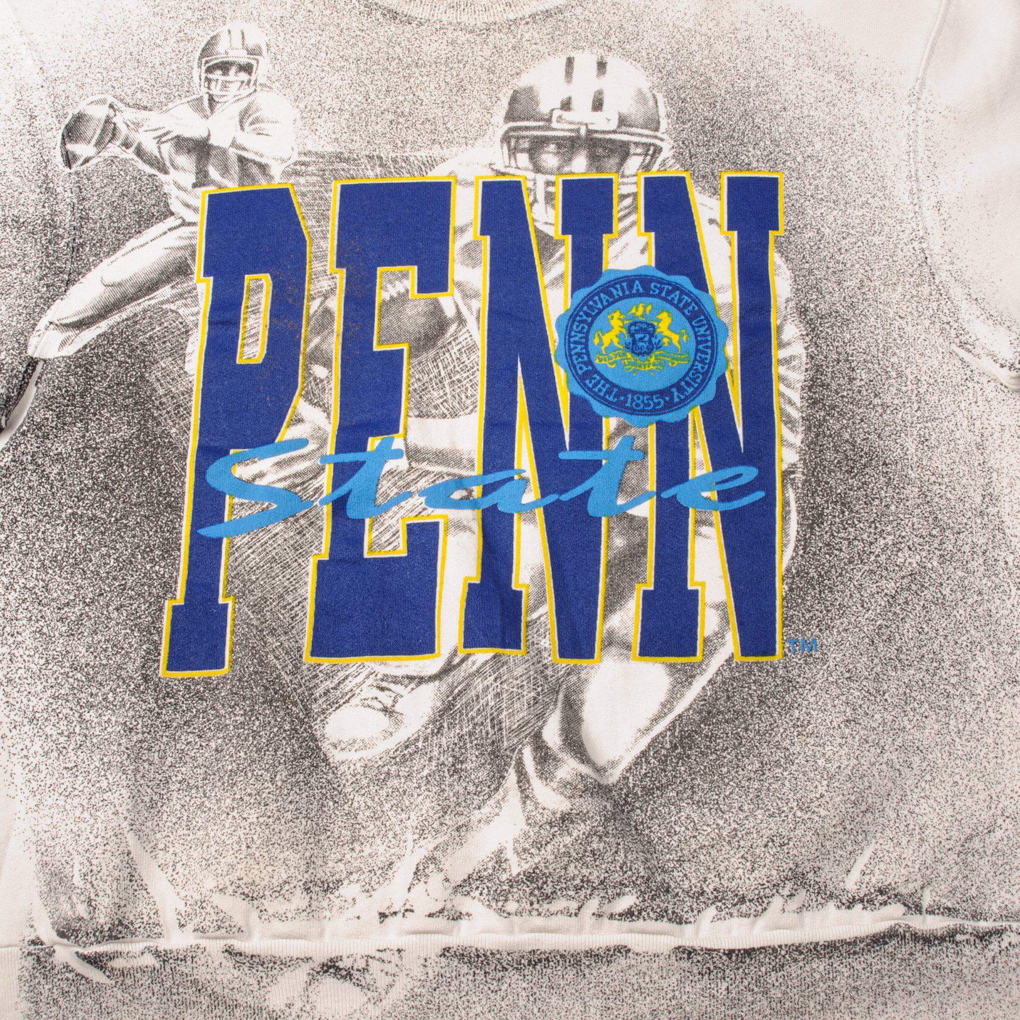Vintage 1990s Penn State University All Over Print Sweatshirt - Large, Made in USA - Perfect for Game Day, College Reunions & Retro Fashion