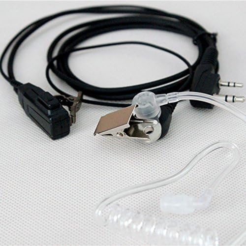 NSKI Air Acoustic Earpiece Headset for Two Way Radios - Compatible with UV-5R, UV-B6, BF-888S, UV-B5 Walkie Talkies (2-Pin Jack) - Ideal for Security, Construction & Outdoor Communication