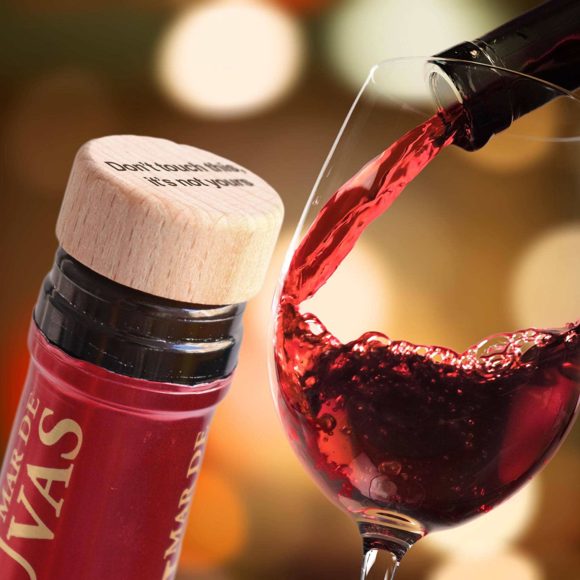 Personalized Engraved Wooden Wine Bottle Stoppers - Bulk Custom Wedding Gifts, Housewarming Presents & Party Favors - Perfect for Weddings, Anniversaries, New Home Celebrations & Special Events (Your Text Here)
