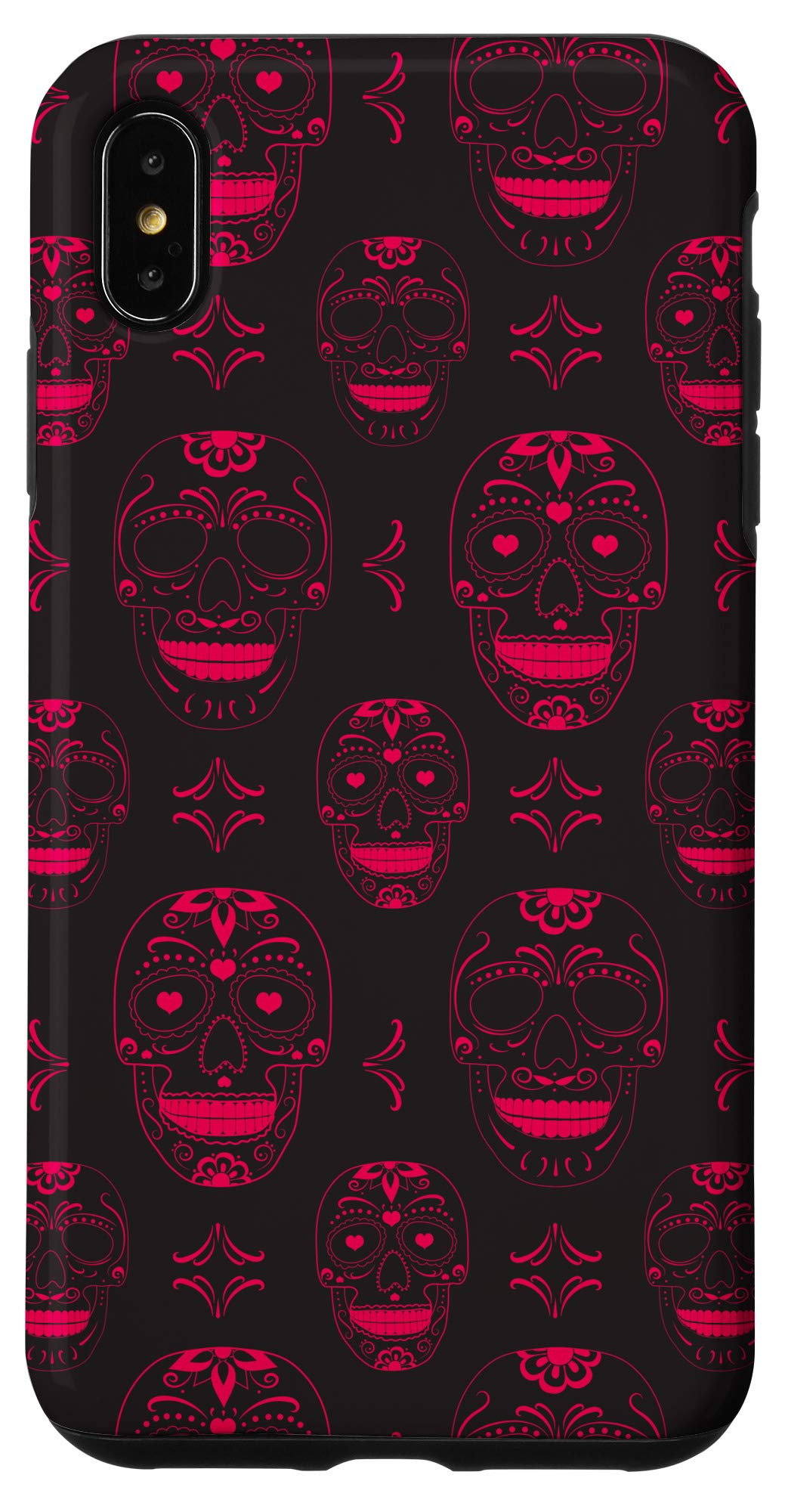 iPhone XS Max Case with Sugar Skulls Dia de los Muertos Design - Durable Protective Phone Cover for iPhone XS Max - Perfect for Halloween, Day of the Dead Celebrations & Everyday Use