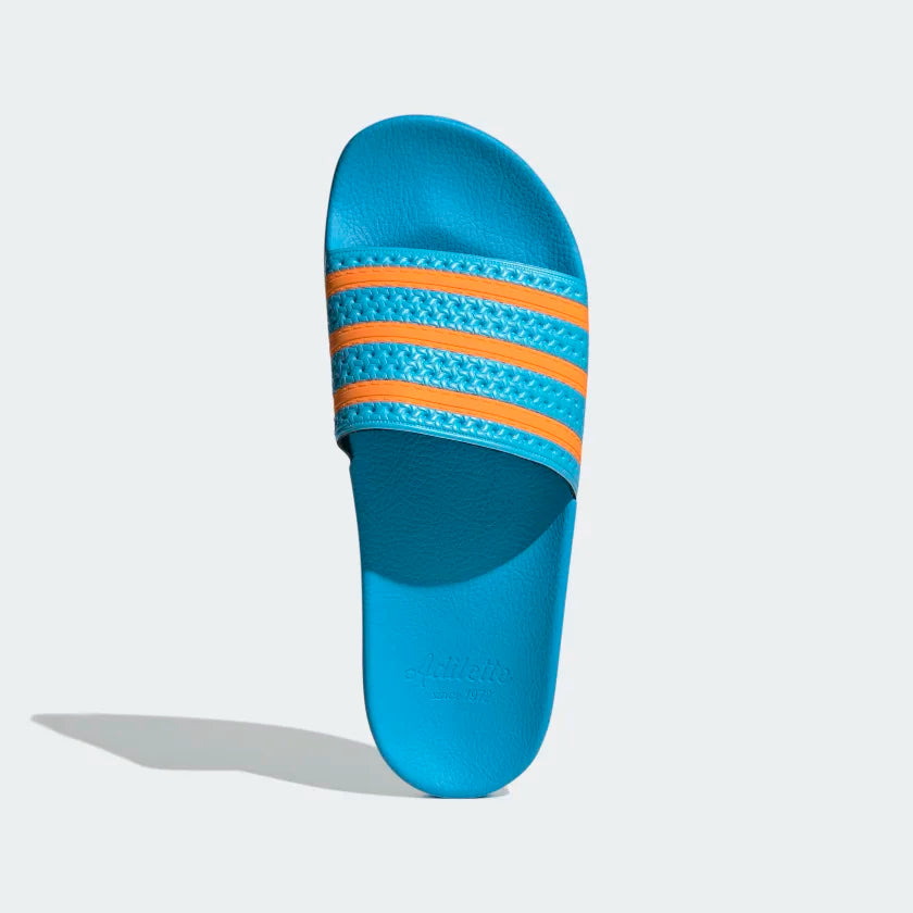 Adilette Comfort Slides for Men & Women - Sky Rush & Orange Rush Color Options | Lightweight & Cushioned Pool Slides, Shower Sandals, Beach Footwear for Summer