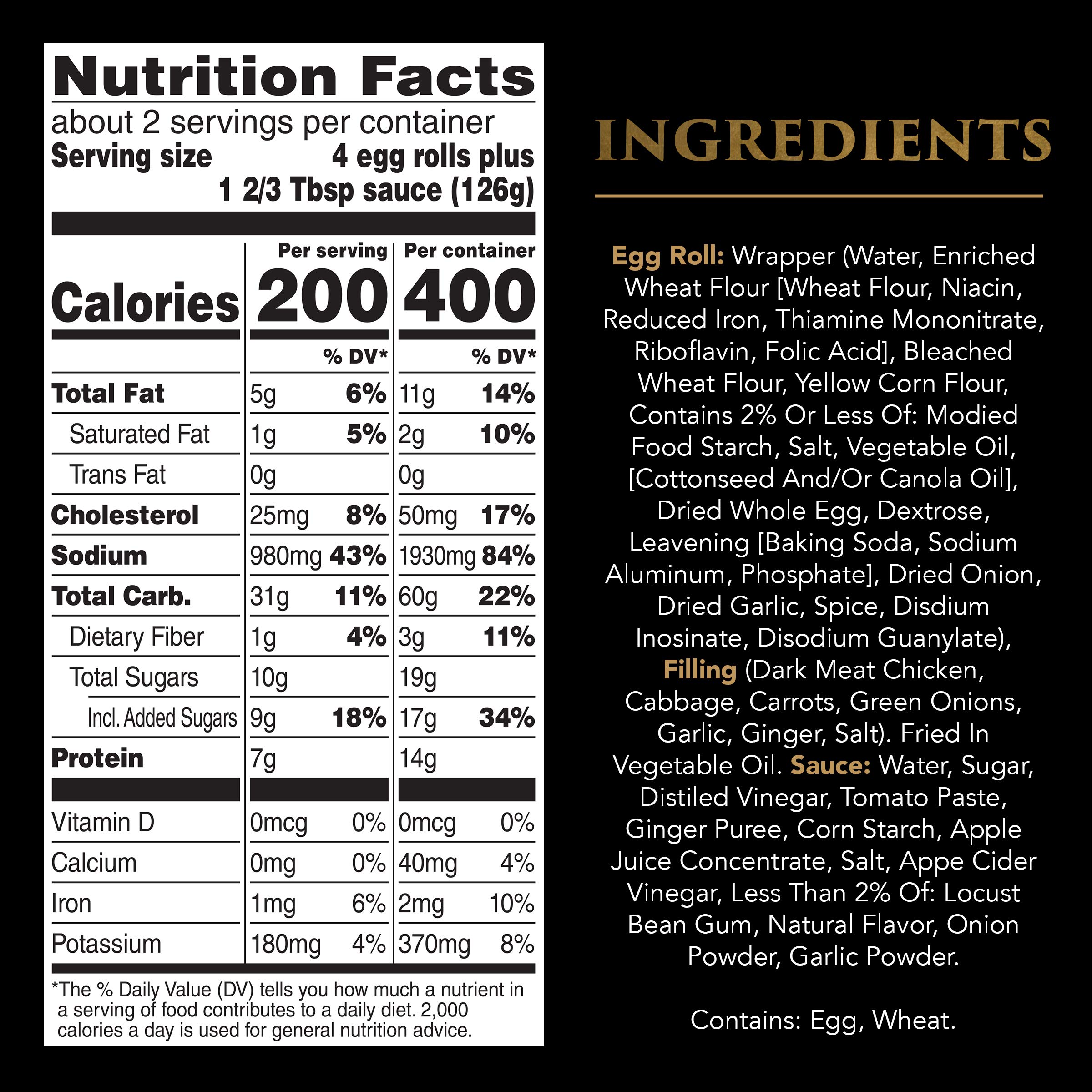 P.F. Chang's Home Menu Chicken Egg Rolls - Frozen Asian Appetizers (8.8 oz) - Perfect for Parties, Game Nights & Quick Snacks