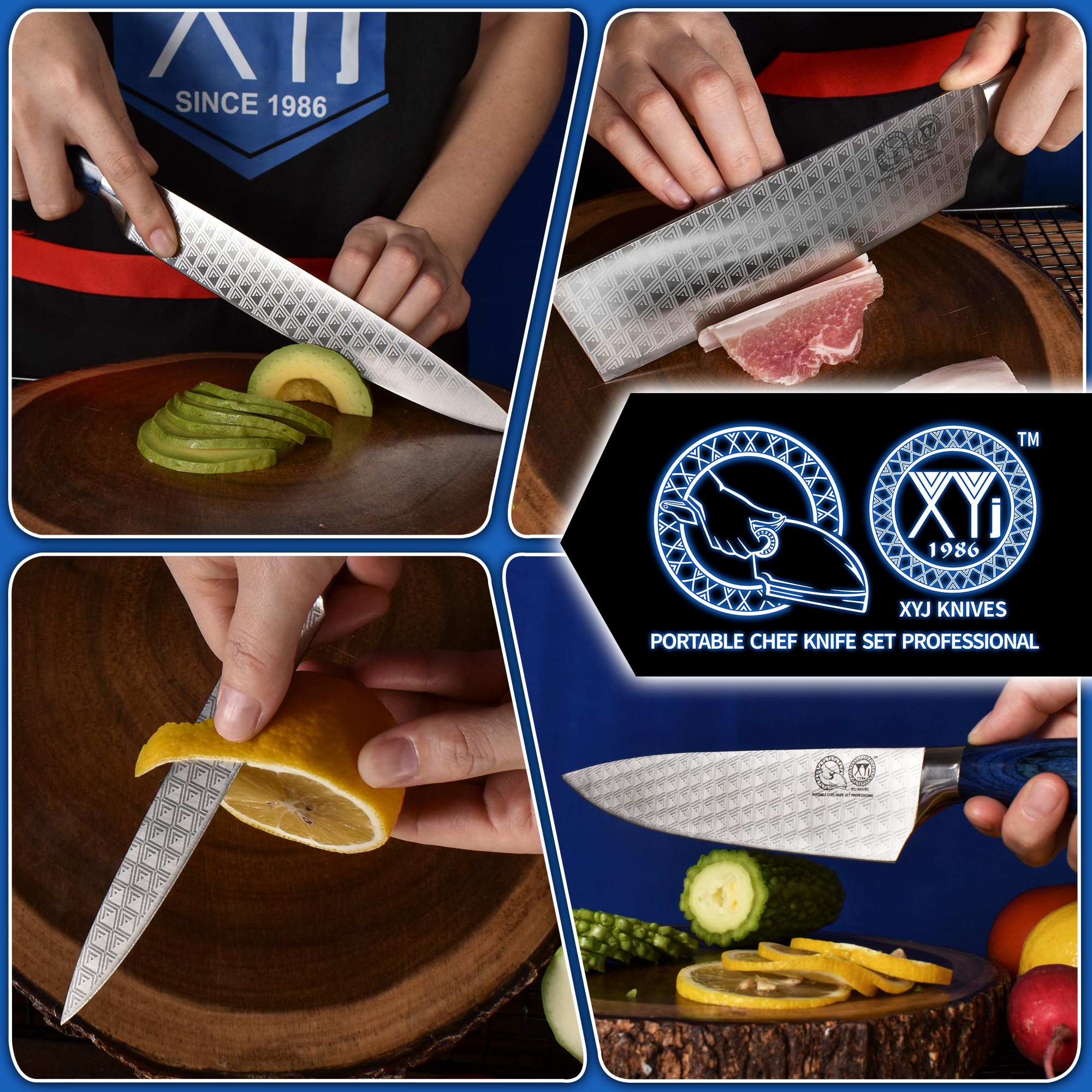 XYJ Professional 8-Piece Kitchen Knife Set with Vein Pattern - 8