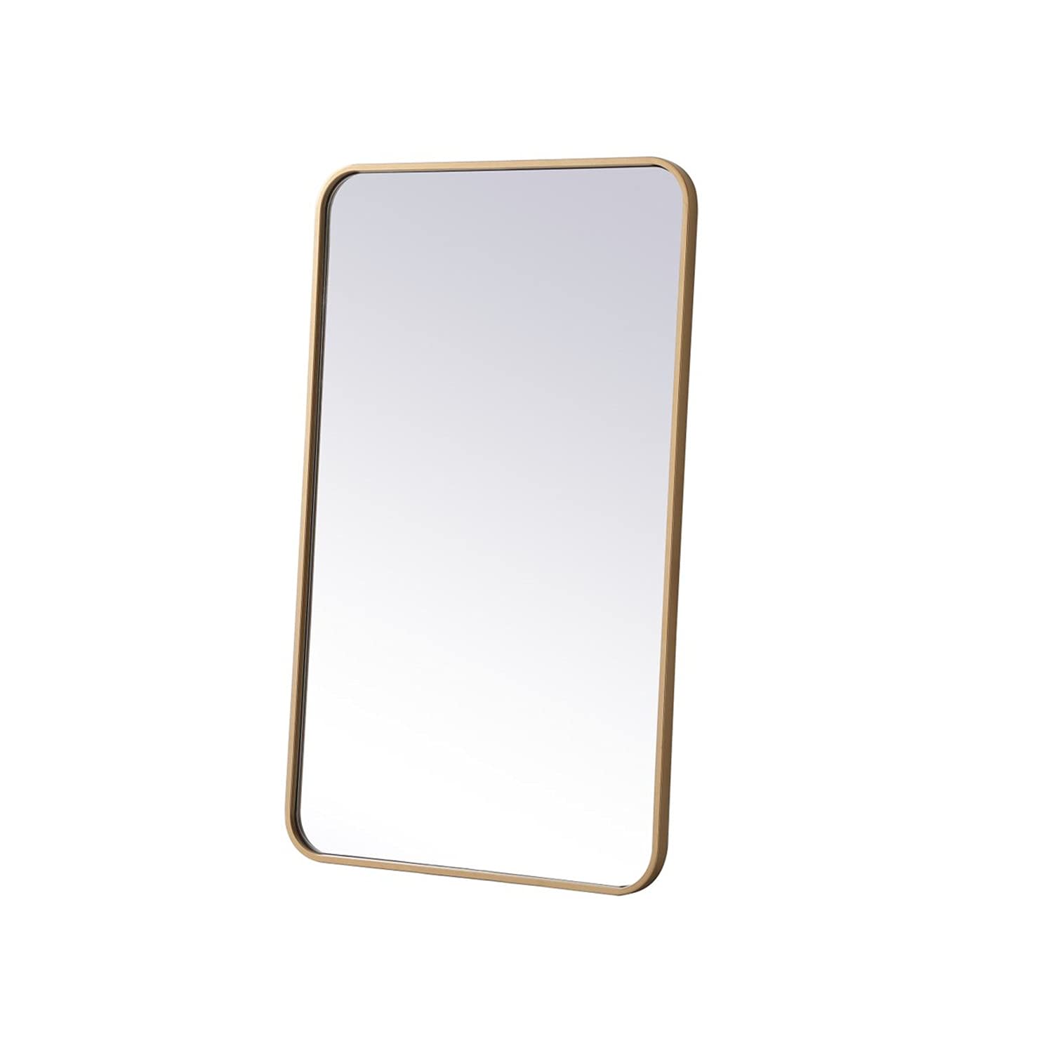 Elegant Brass Rectangular Mirror 22x36 for Home Decor
